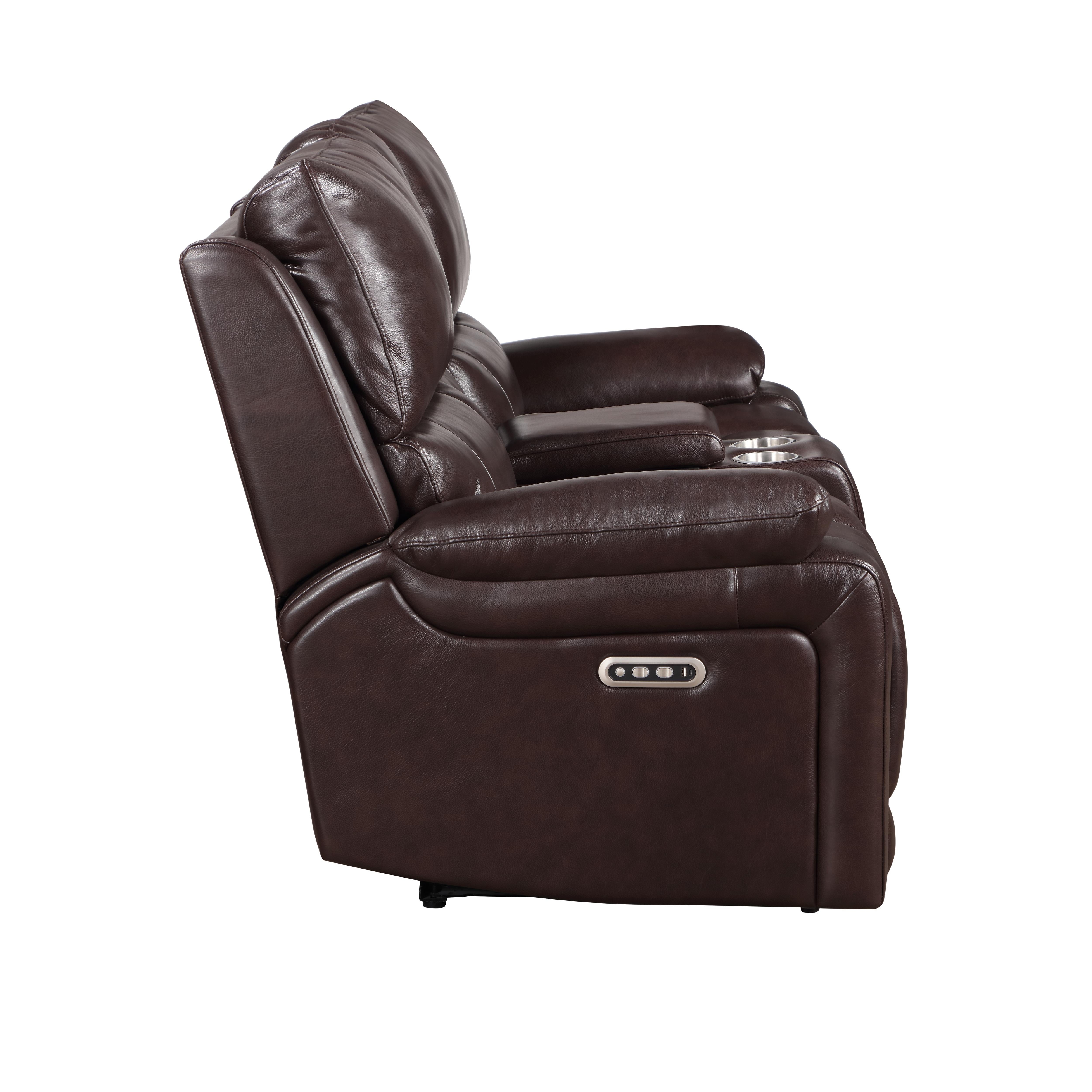 CICERO CONSOLE LOVESEAT W/ PWR FR & HR-BROWN - Ideal Furniture (Fresno,CA)