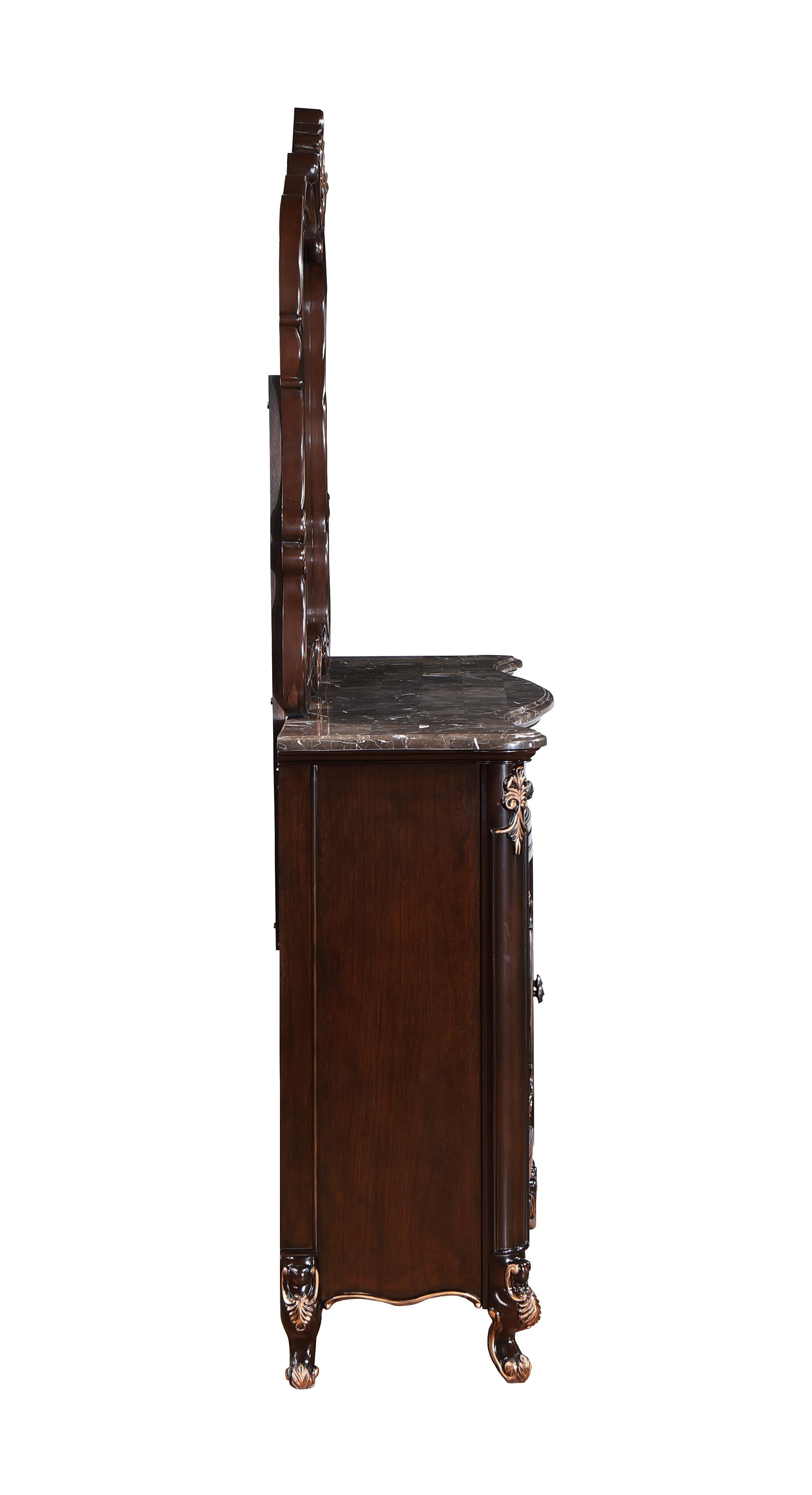 CONSTANTINE DRESSER W/MARBLE TOP-CHERRY - Ideal Furniture (Fresno,CA)