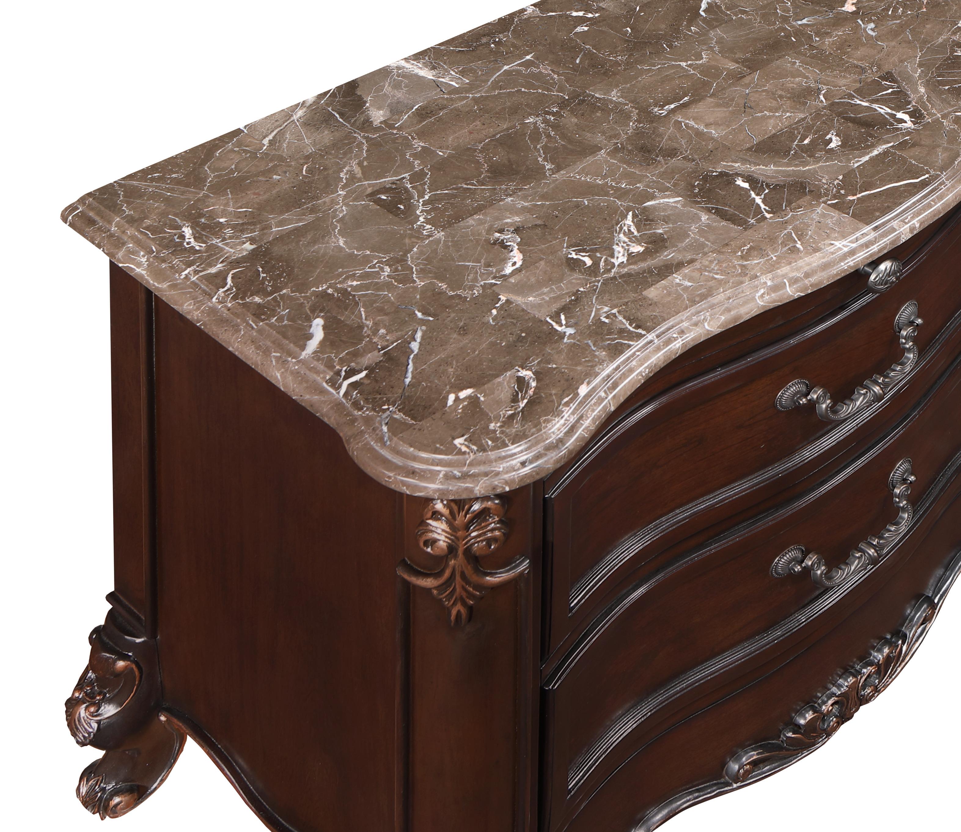 CONSTANTINE NIGHTSTAND W/MARBLE TOP-CHERRY - Ideal Furniture (Fresno,CA)