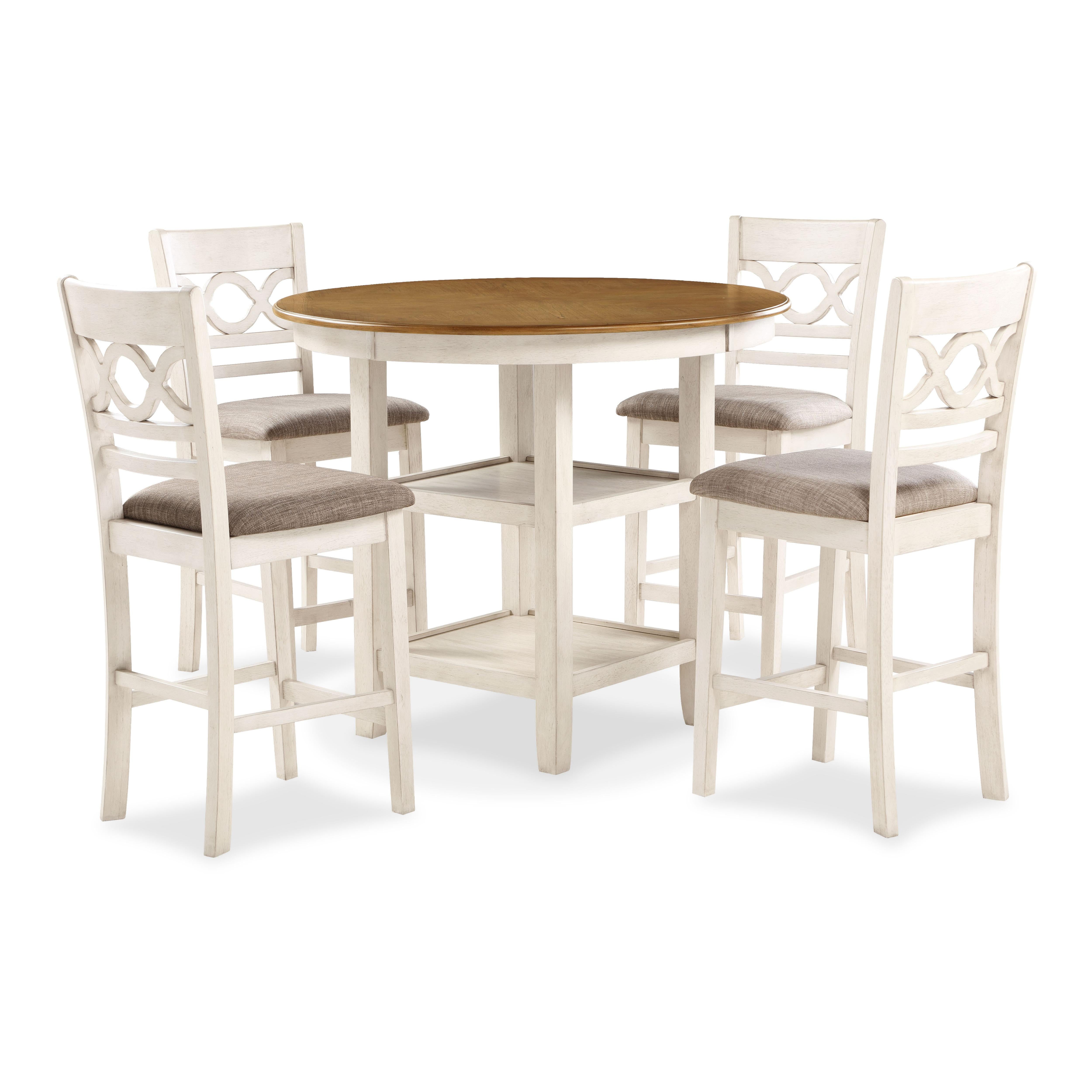 CORI COUNTER 5 PC SET-BISQUE/BROWN - Ideal Furniture (Fresno,CA)