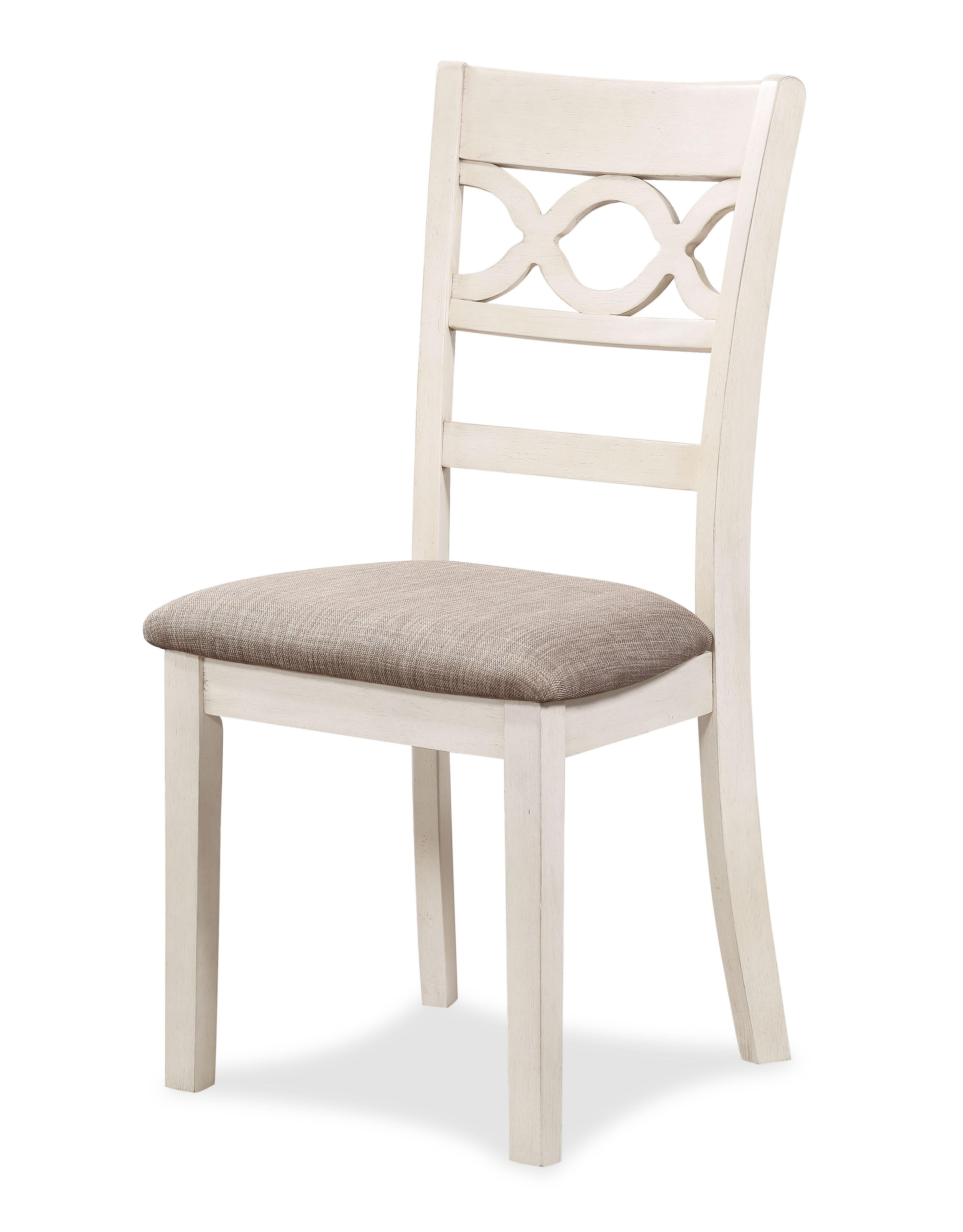 CORI ROUND DINING 5 PC SET-BISQUE/BROWN - Ideal Furniture (Fresno,CA)