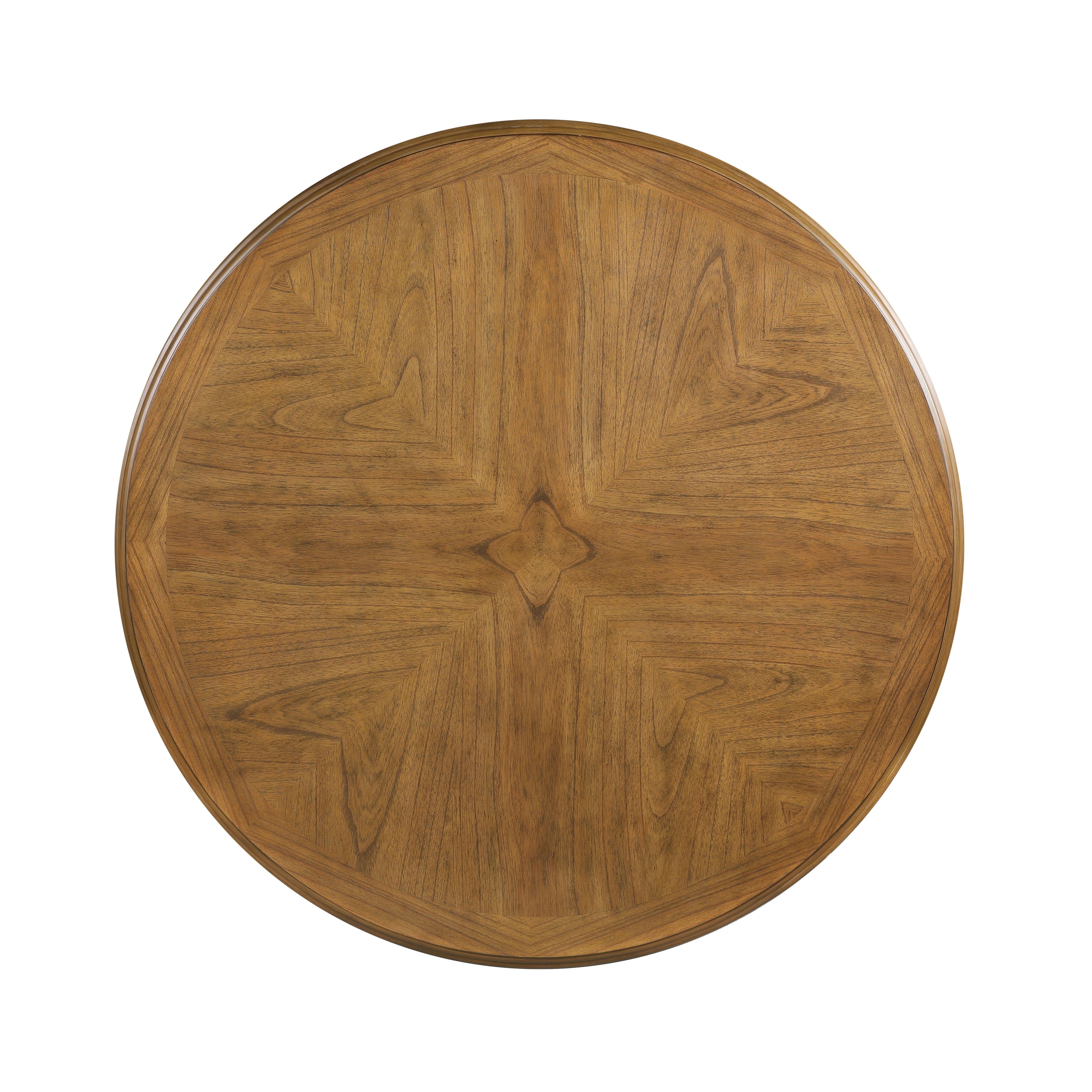 CORI ROUND DINING 5 PC SET-BISQUE/BROWN - Ideal Furniture (Fresno,CA)