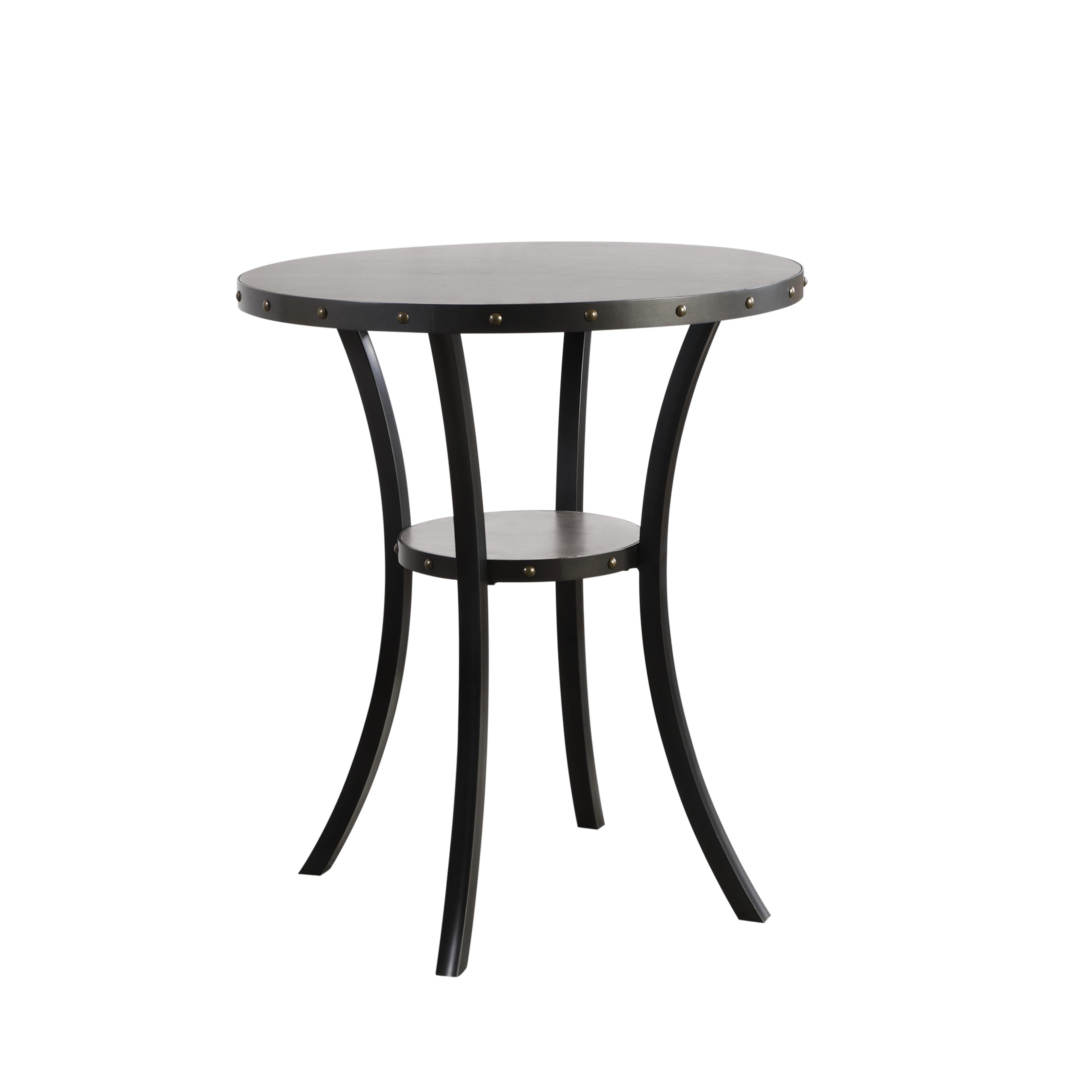 CRISPIN 36" ROUND BAR TABLE-GRAY - Ideal Furniture (Fresno,CA)