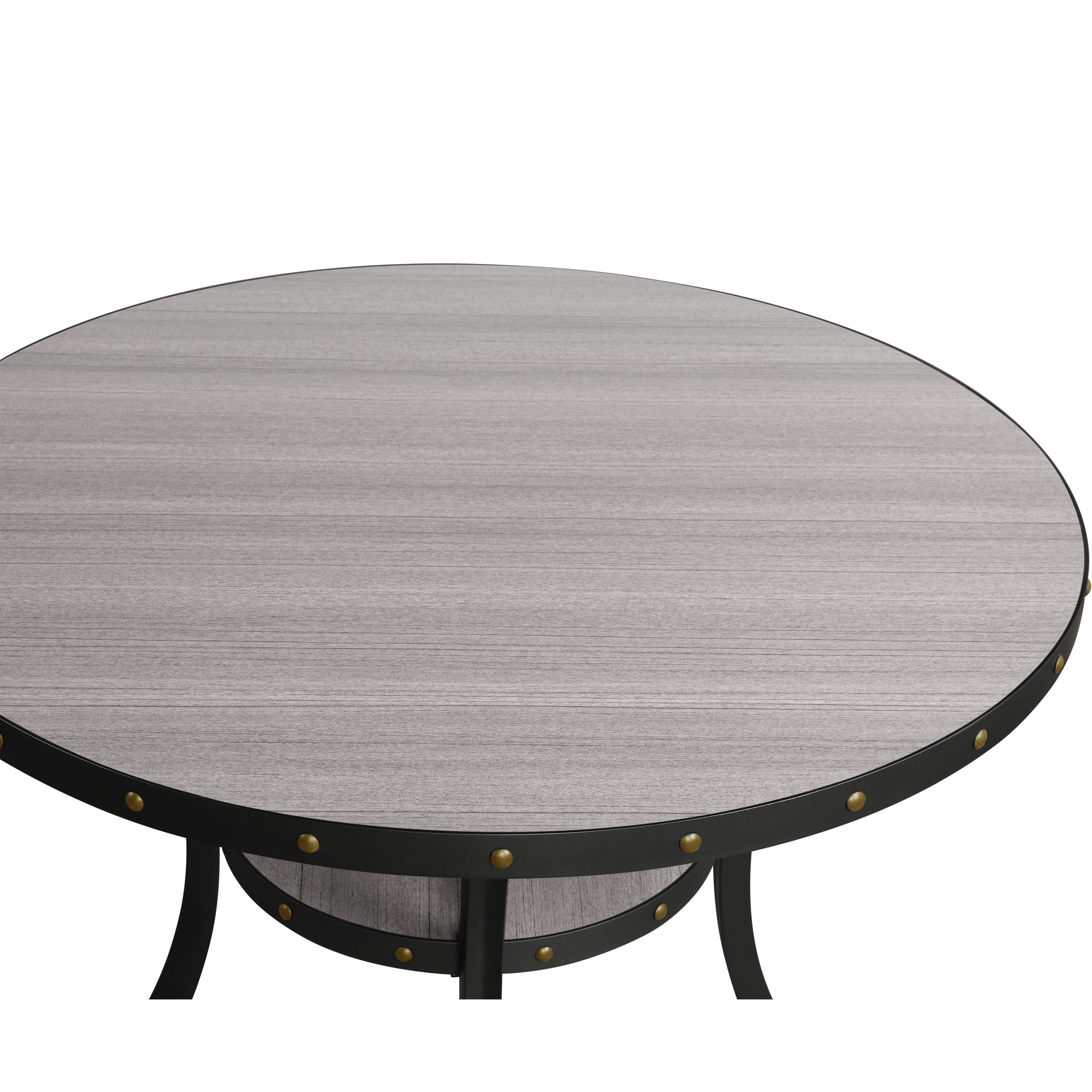 CRISPIN 36" ROUND BAR TABLE-GRAY - Ideal Furniture (Fresno,CA)