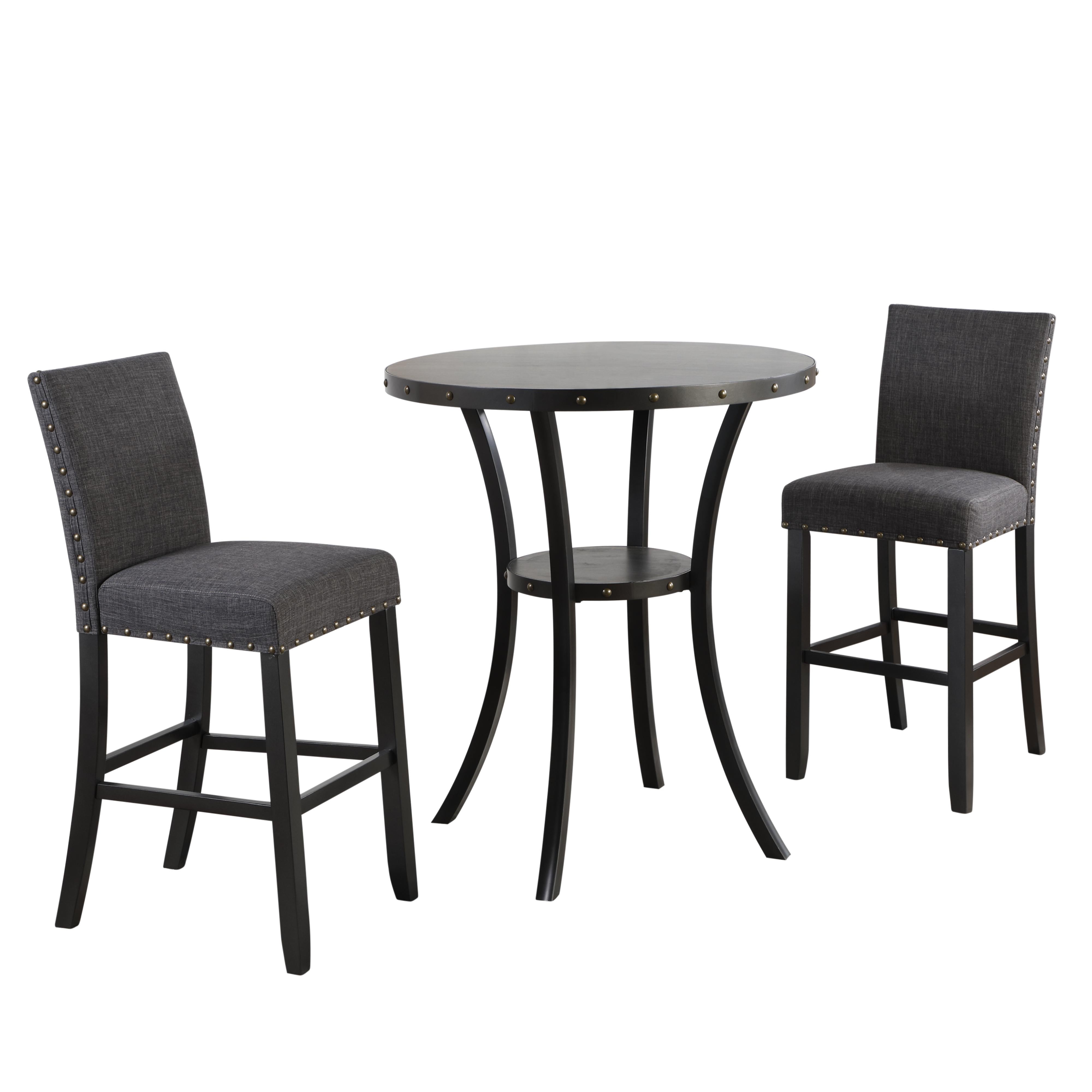 CRISPIN 36" ROUND BAR TABLE-SMOKE - Ideal Furniture (Fresno,CA)
