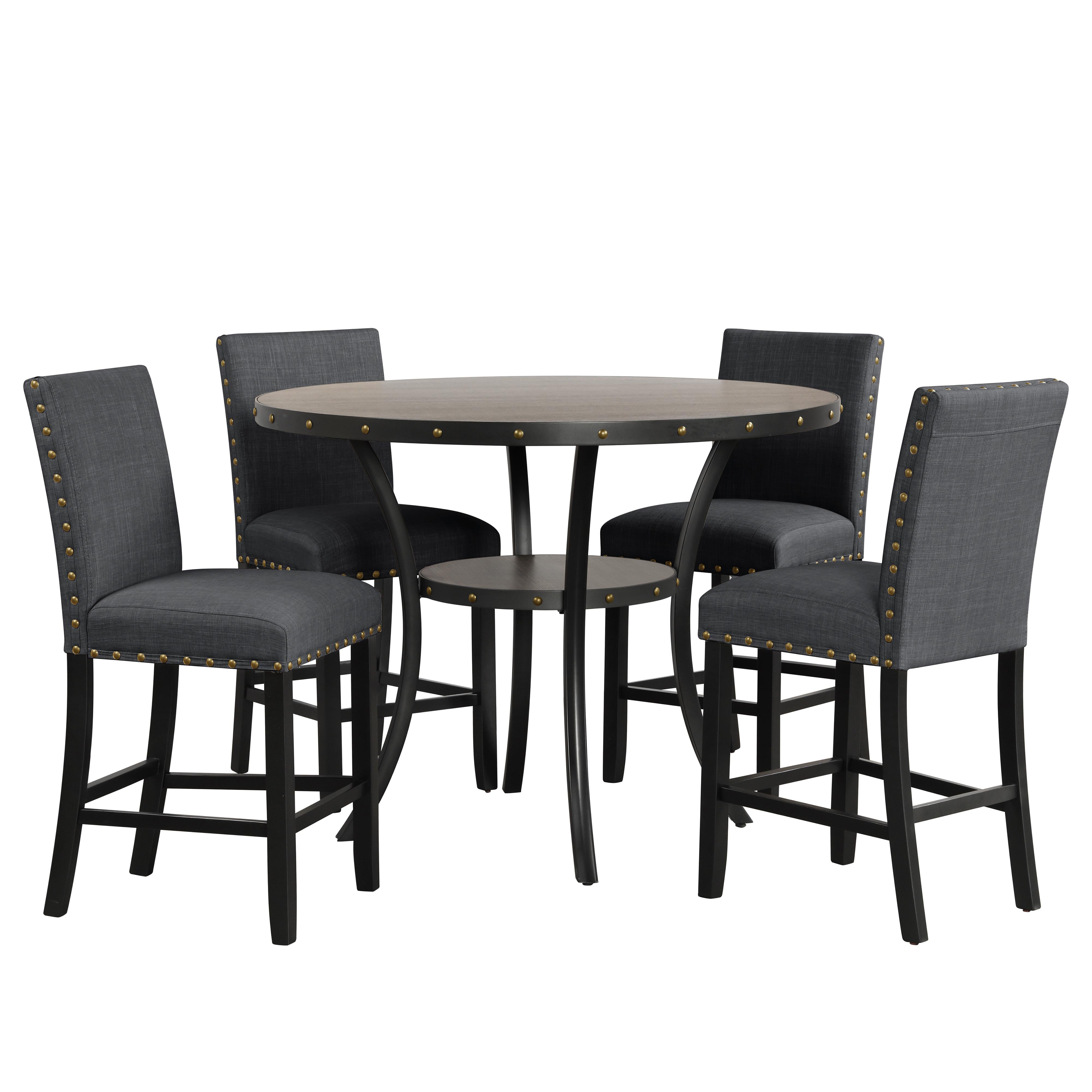 CRISPIN 48" ROUND COUNTER TABLE-GRAY - Ideal Furniture (Fresno,CA)