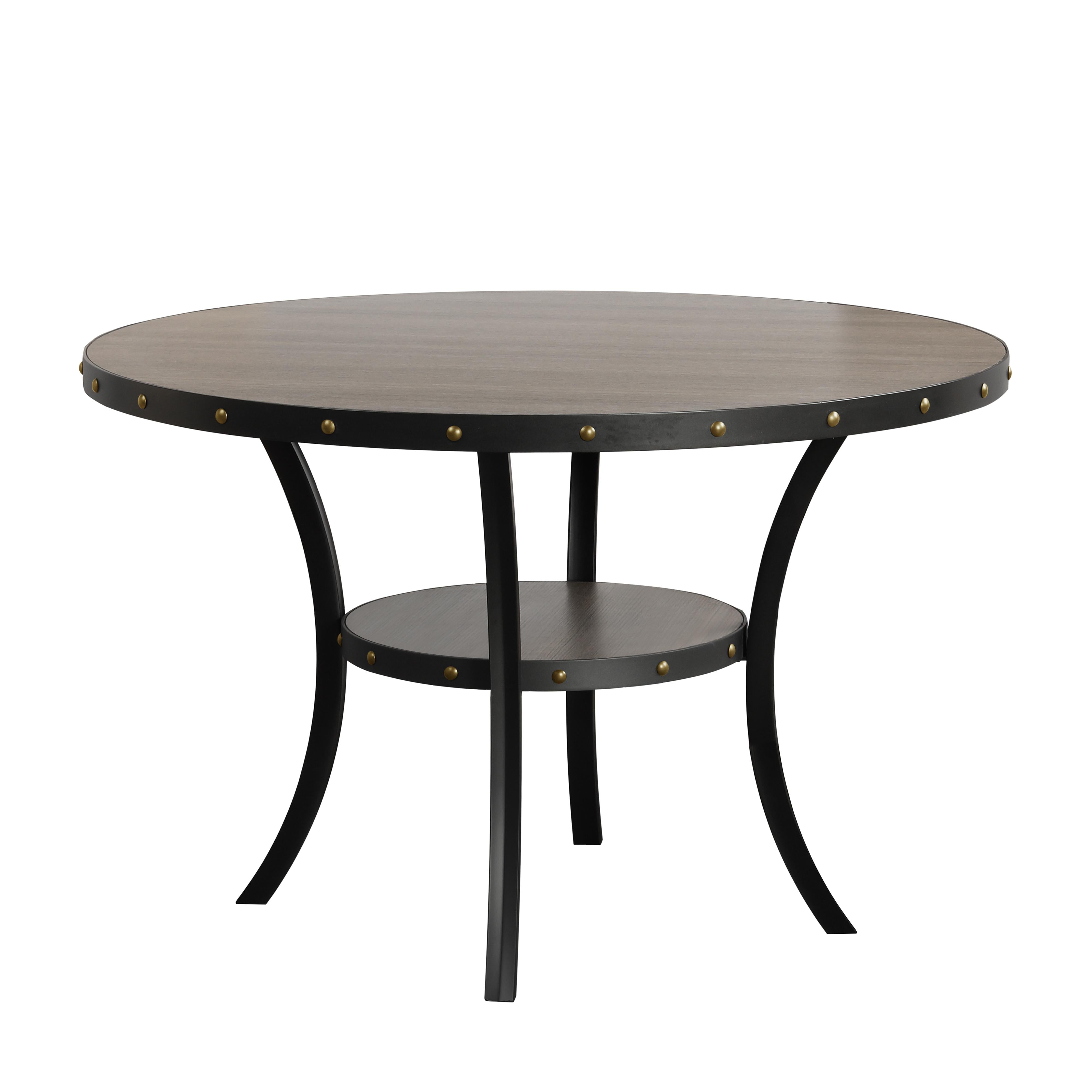 CRISPIN 48" ROUND DINING TABLE-GRAY - Ideal Furniture (Fresno,CA)