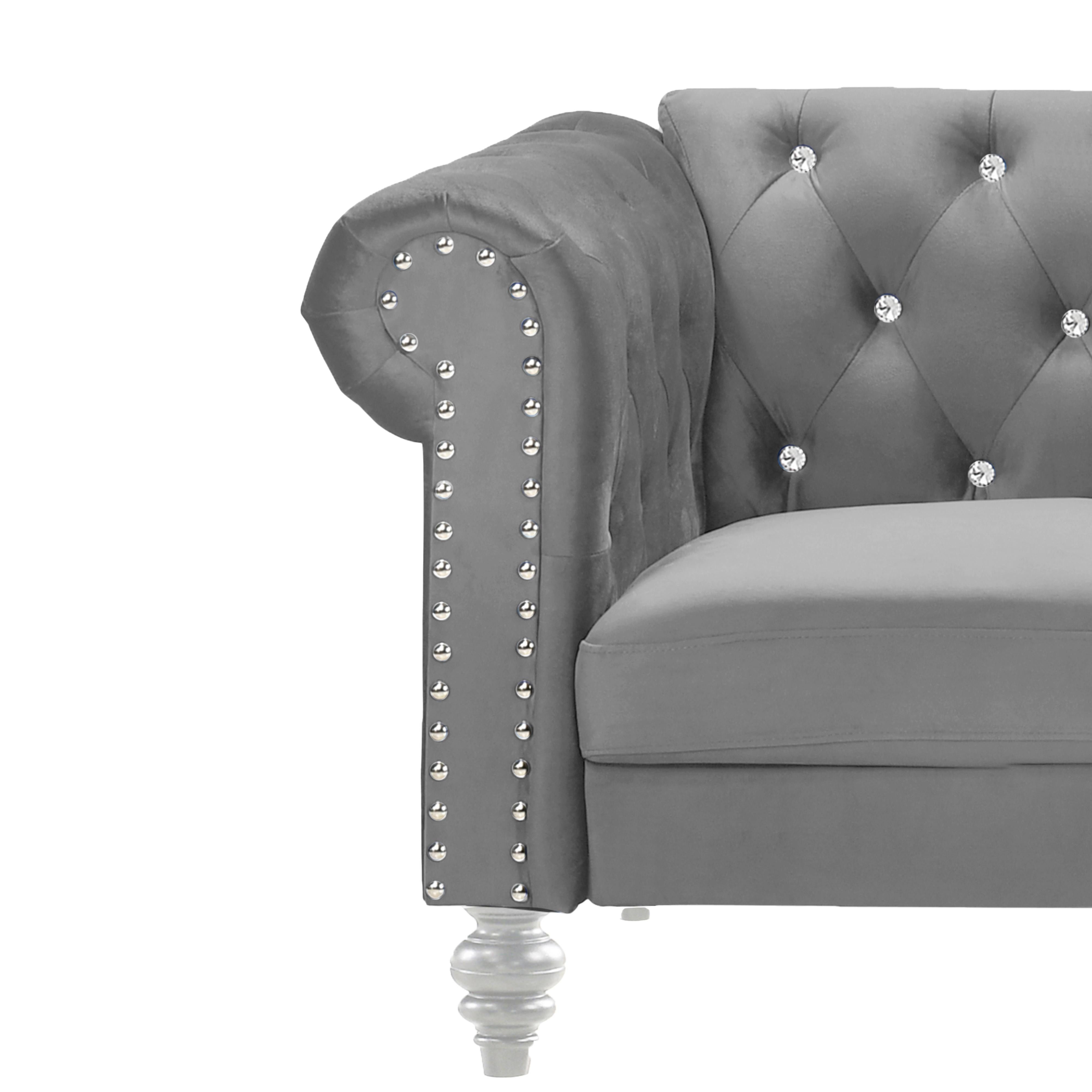 EMMA CRYSTAL CHAIR-GRAY - Ideal Furniture (Fresno,CA)