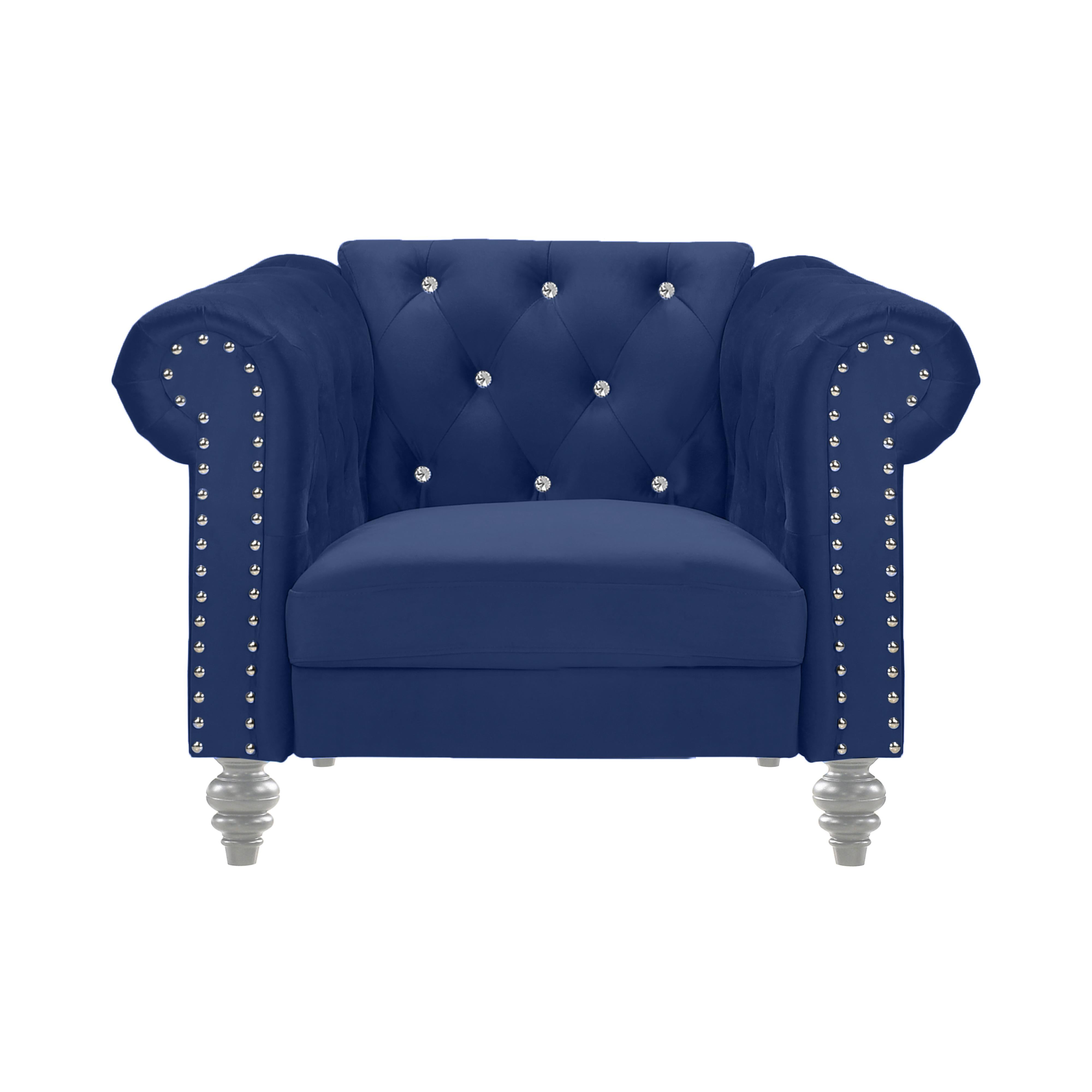 EMMA CRYSTAL CHAIR-ROYAL BLUE - Ideal Furniture (Fresno,CA)
