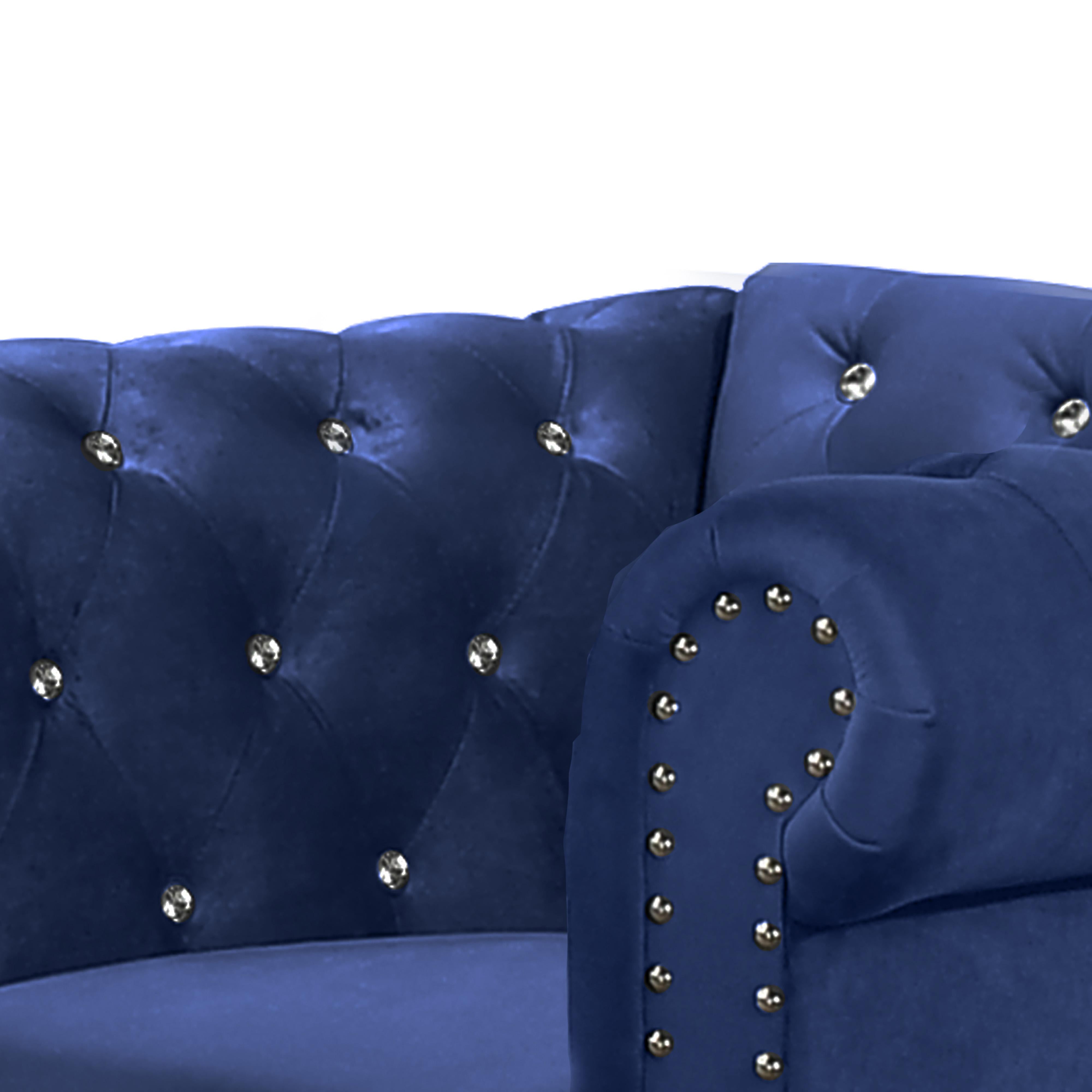 EMMA CRYSTAL CHAIR-ROYAL BLUE - Ideal Furniture (Fresno,CA)