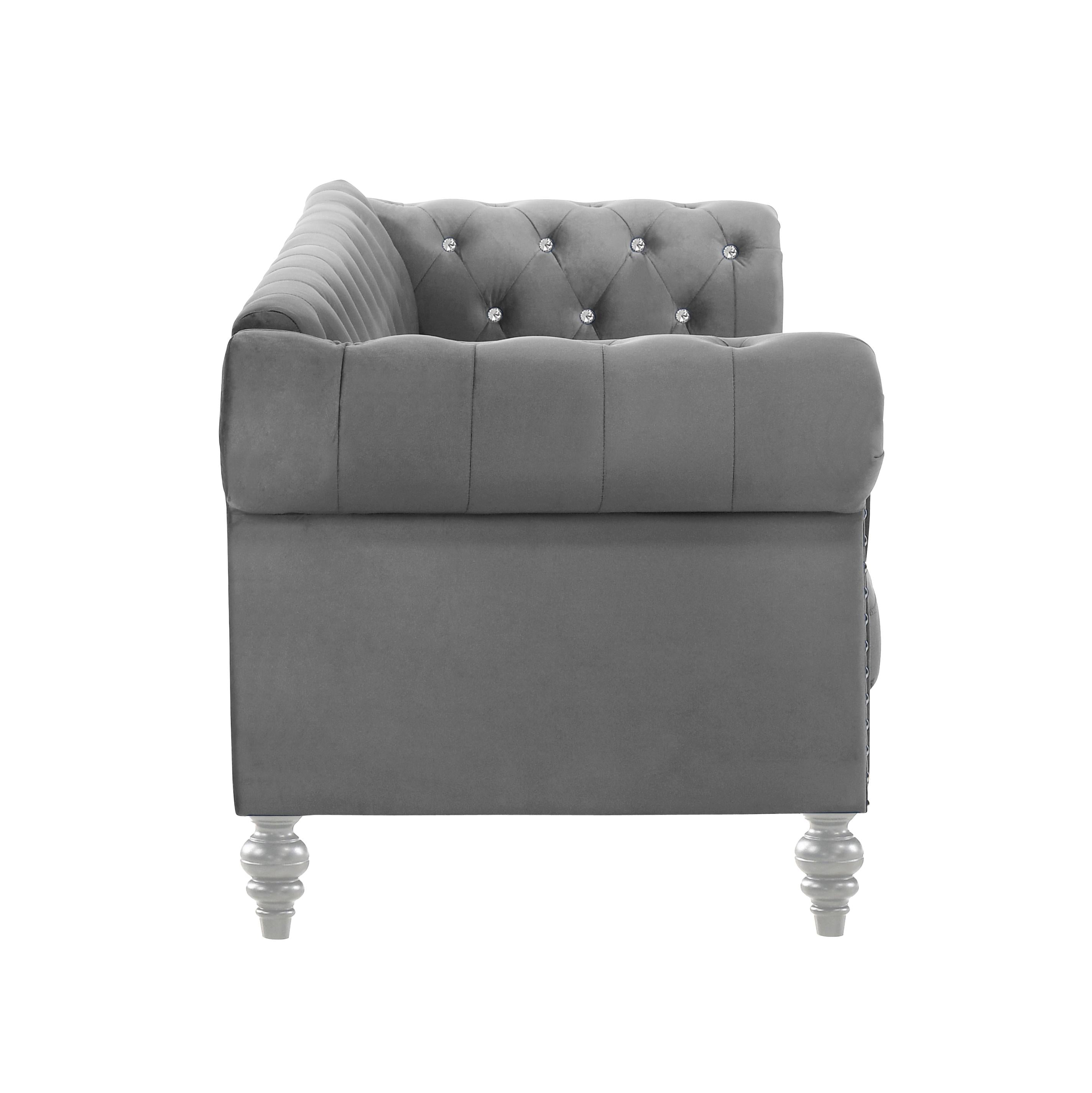 EMMA CRYSTAL CHAIR-GRAY - Ideal Furniture (Fresno,CA)
