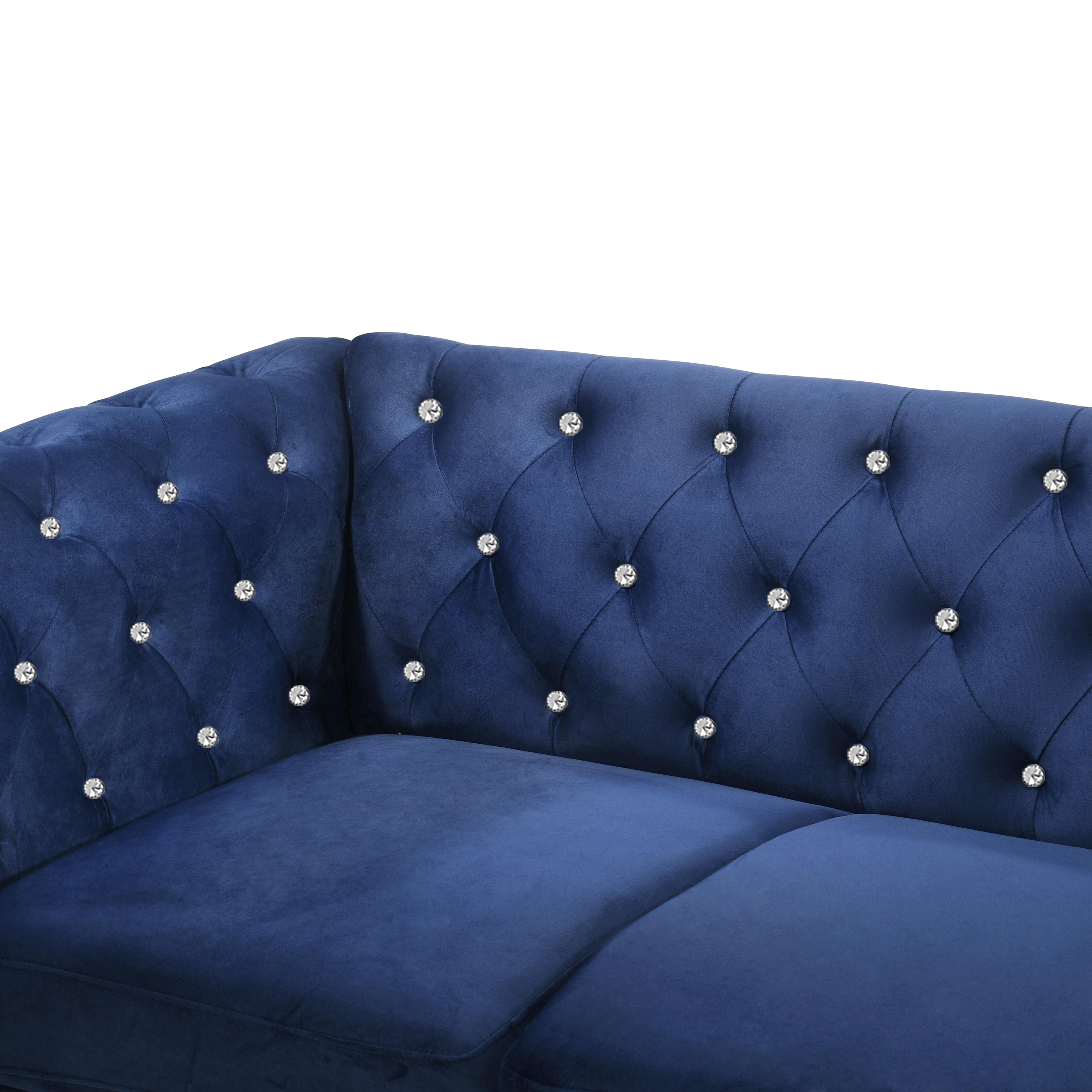 EMMA CRYSTAL LOVESEAT-ROYAL BLUE - Ideal Furniture (Fresno,CA)