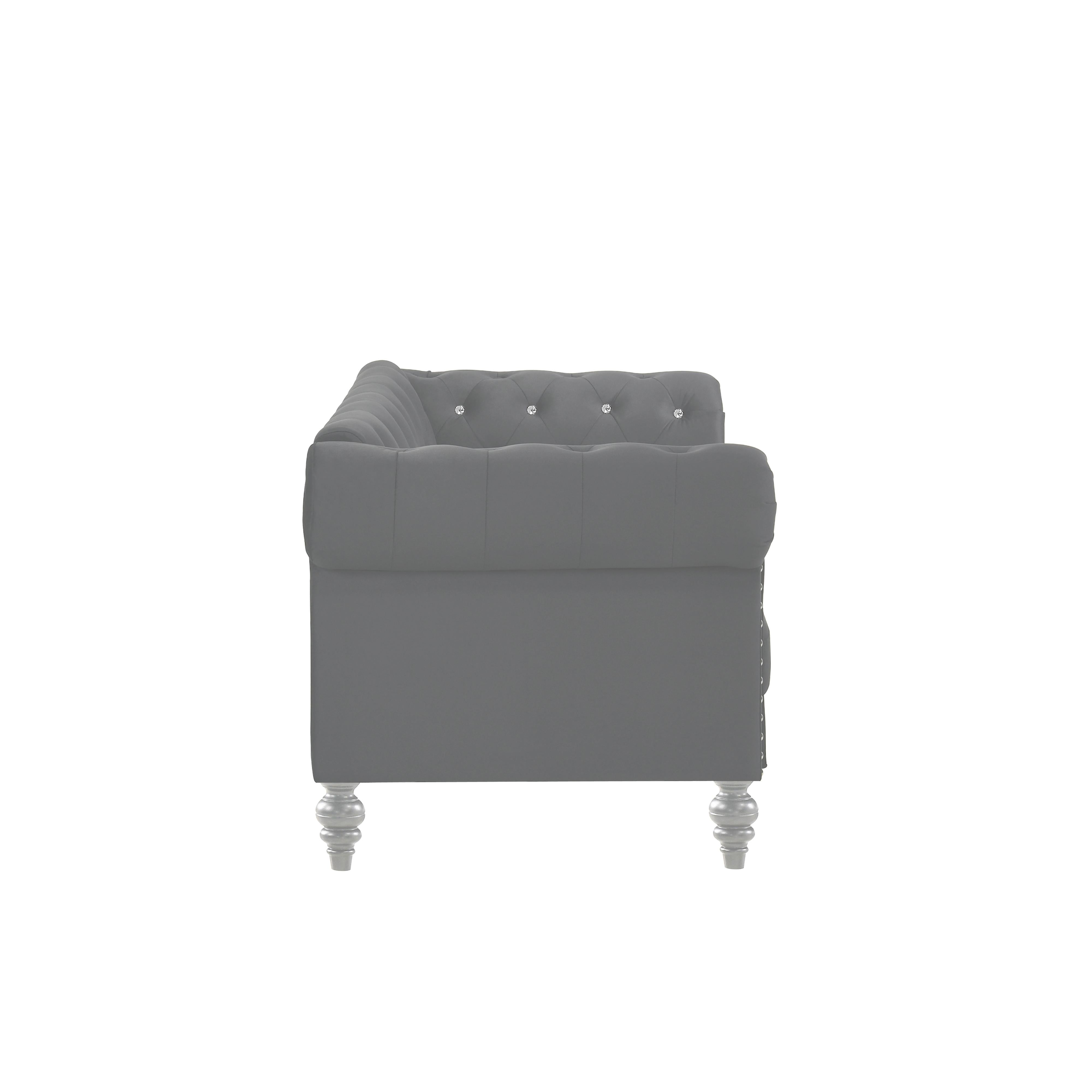 EMMA CRYSTAL LOVESEAT-GRAY - Ideal Furniture (Fresno,CA)