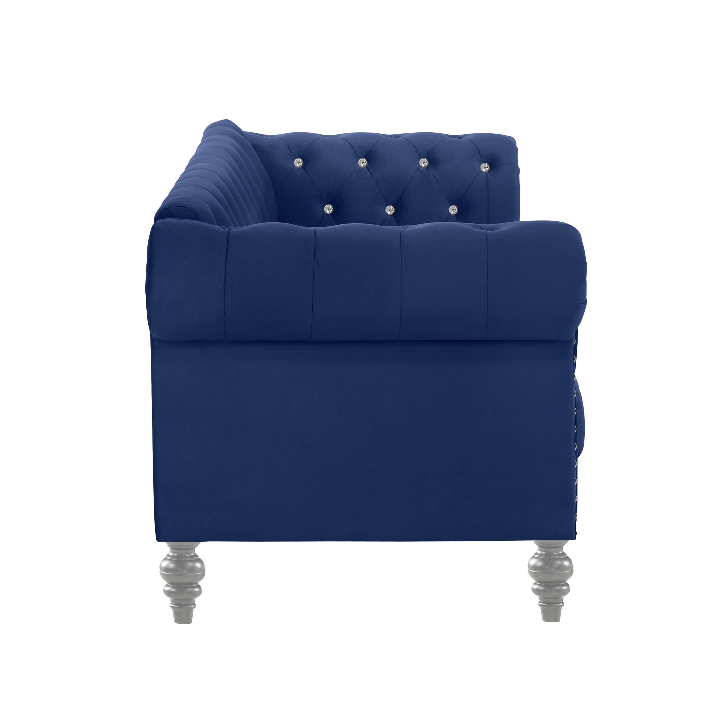 EMMA CRYSTAL SOFA-ROYAL BLUE - Ideal Furniture (Fresno,CA)