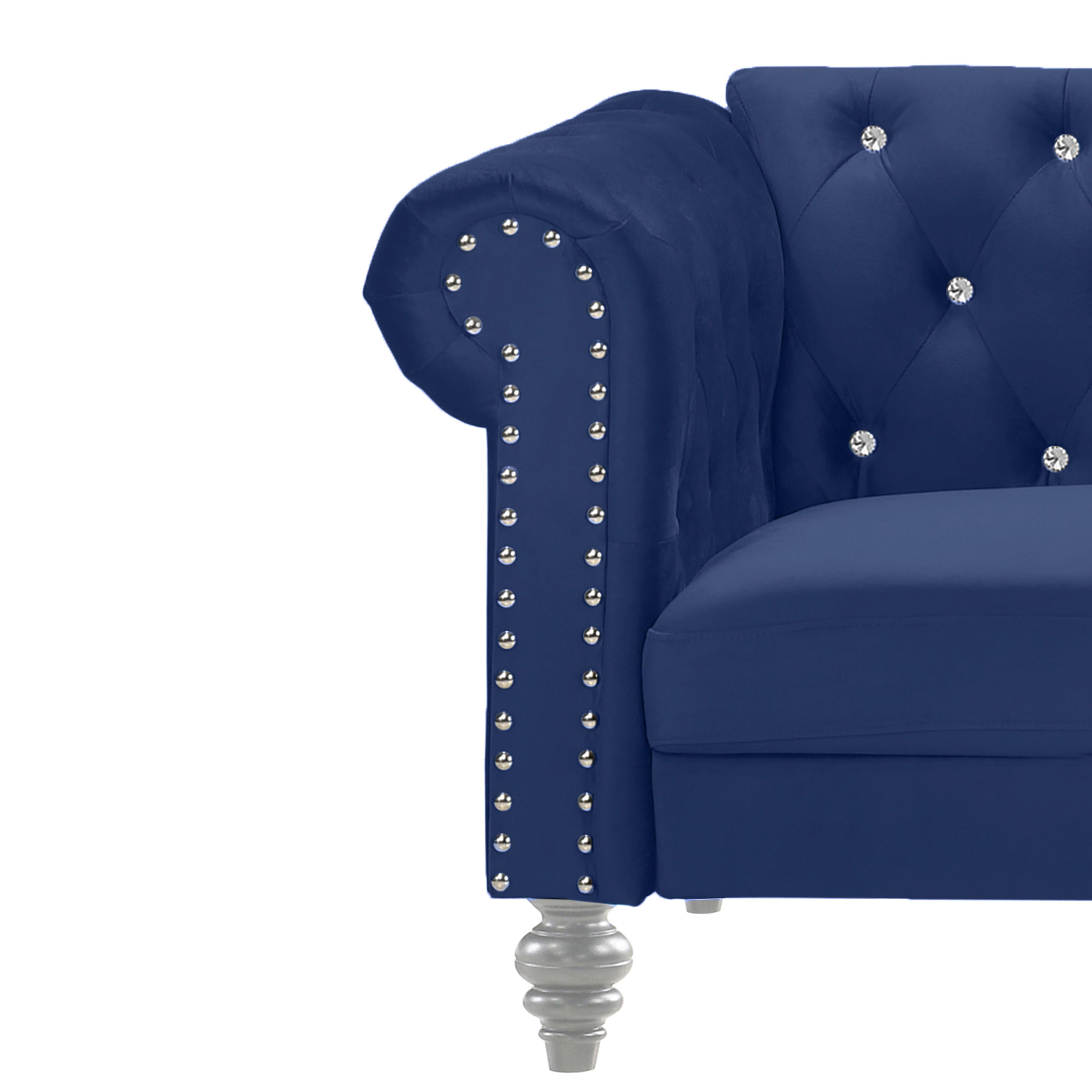 EMMA CRYSTAL SOFA-ROYAL BLUE - Ideal Furniture (Fresno,CA)