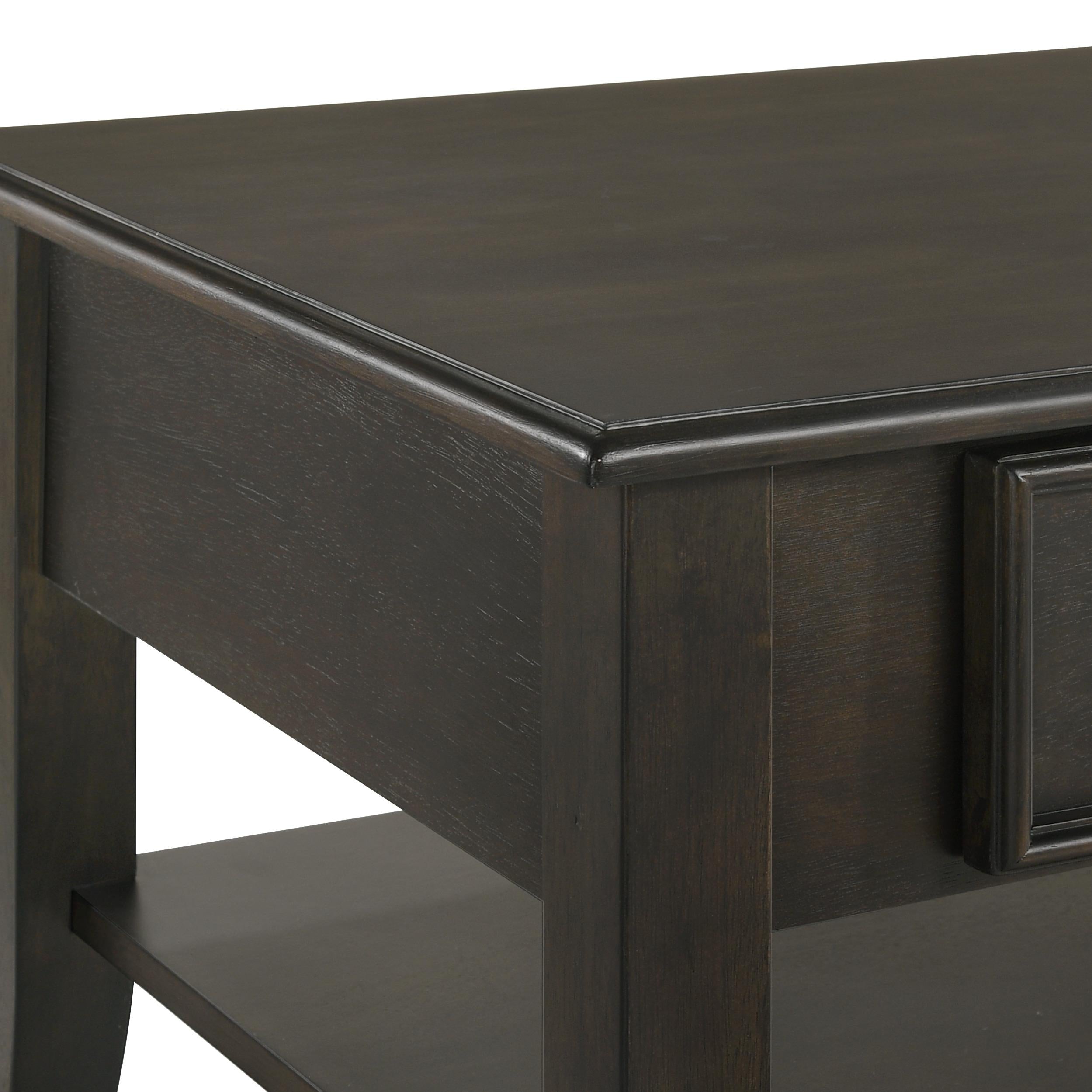 EVANDER COFFEE TABLE WITH DRAWER-ESPRESSO - Ideal Furniture (Fresno,CA)