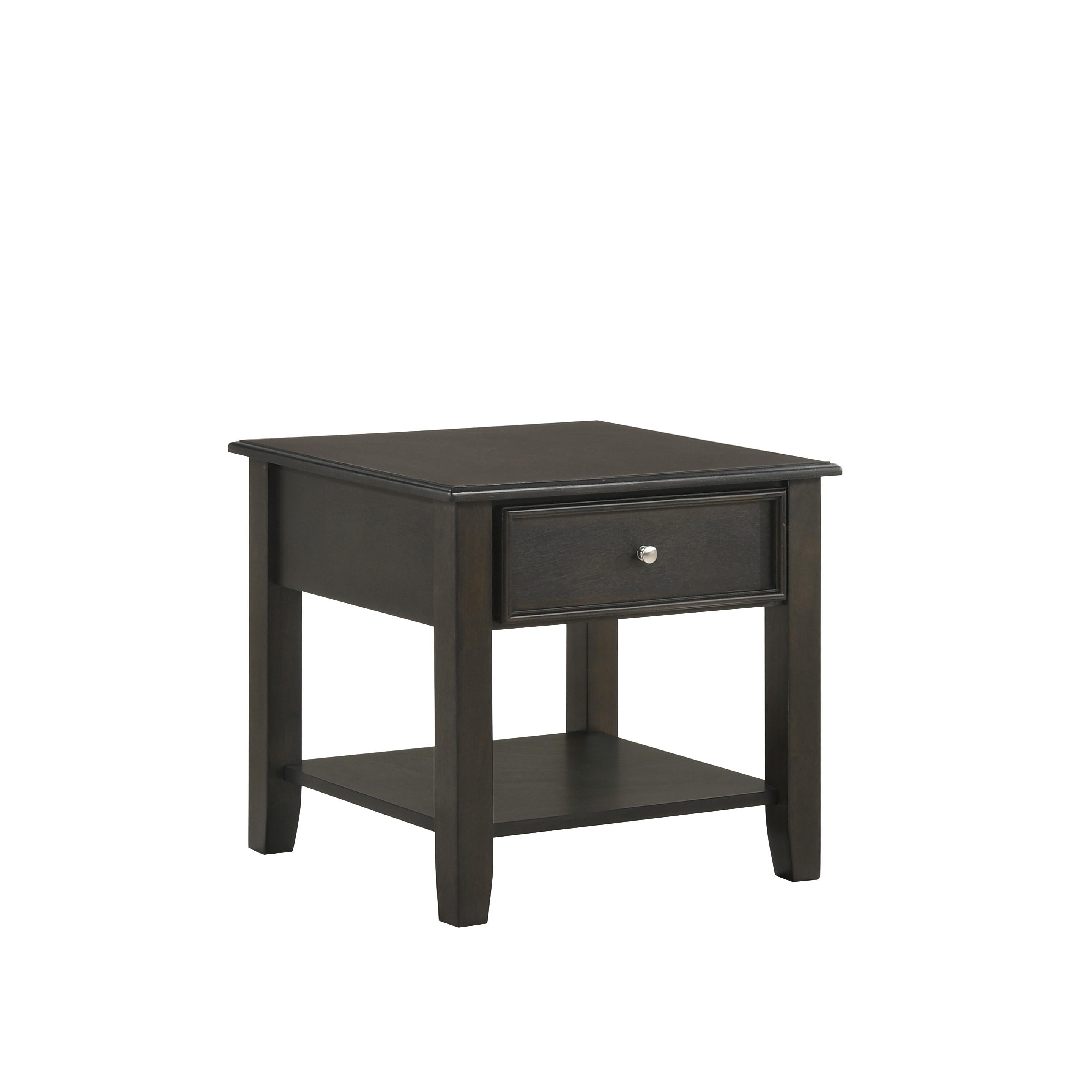 EVANDER END TABLE WITH DRAWER-ESPRESSO - Ideal Furniture (Fresno,CA)