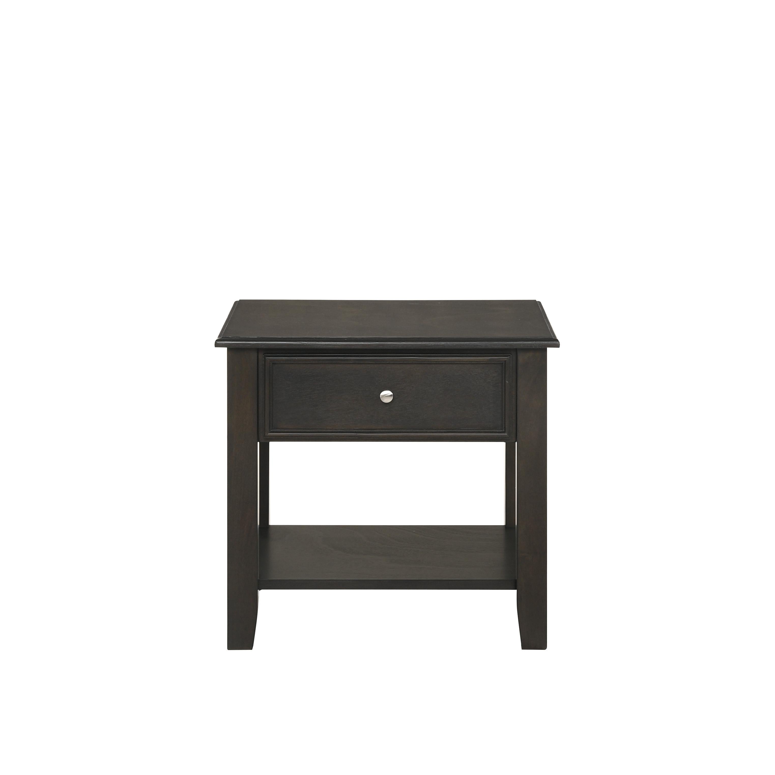 EVANDER END TABLE WITH DRAWER-ESPRESSO - Ideal Furniture (Fresno,CA)