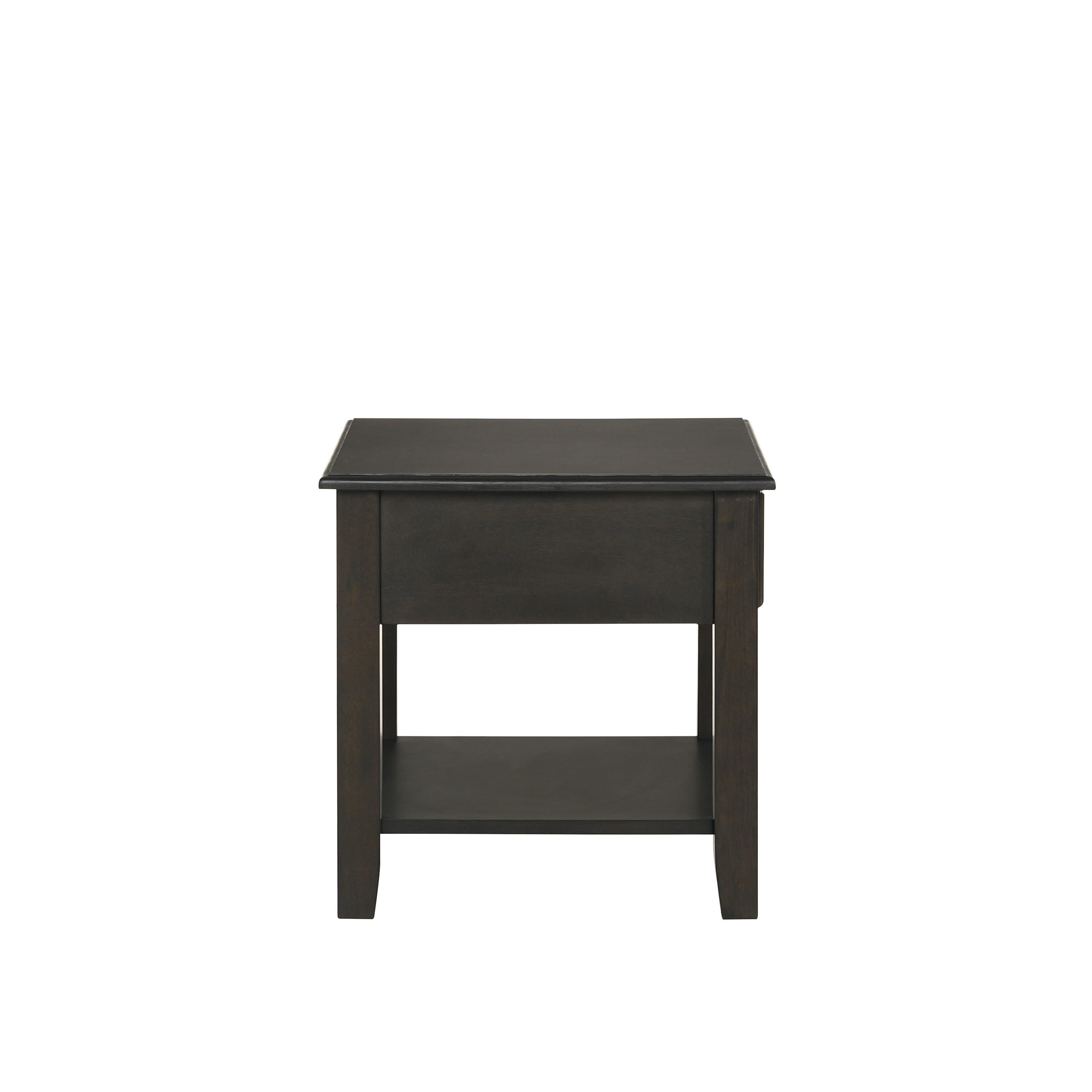 EVANDER END TABLE WITH DRAWER-ESPRESSO - Ideal Furniture (Fresno,CA)