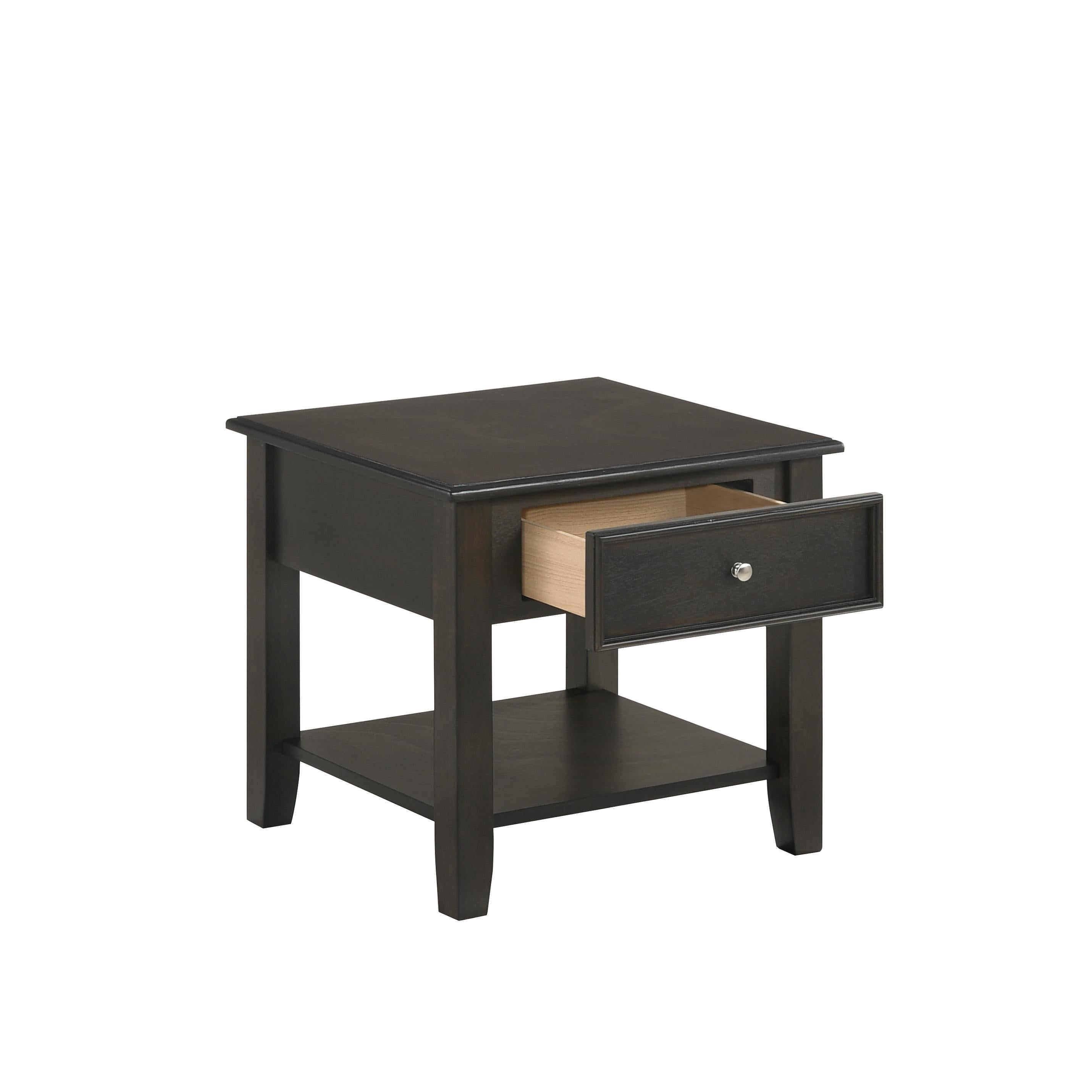 EVANDER END TABLE WITH DRAWER-ESPRESSO - Ideal Furniture (Fresno,CA)