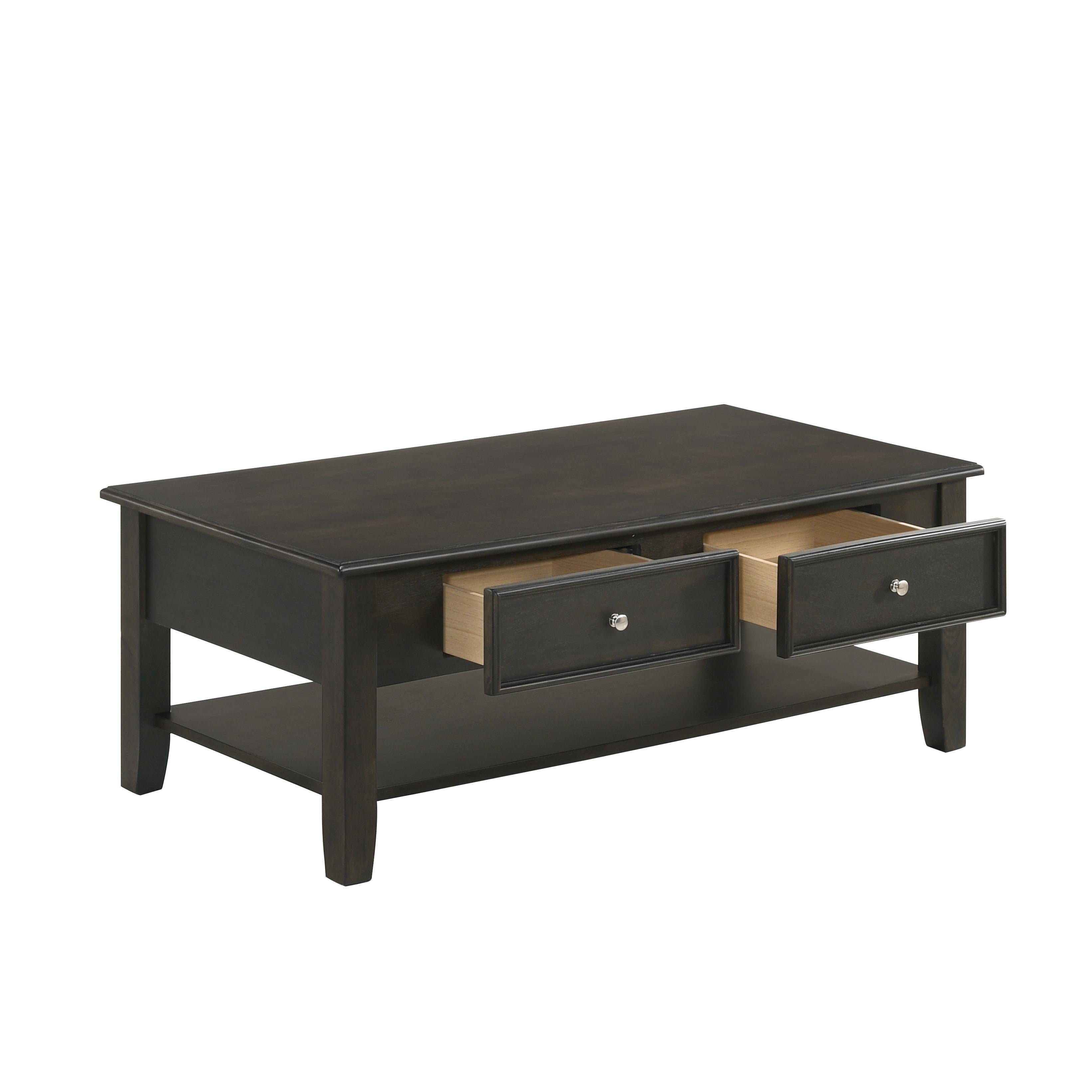 EVANDER COFFEE TABLE WITH DRAWER-ESPRESSO - Ideal Furniture (Fresno,CA)