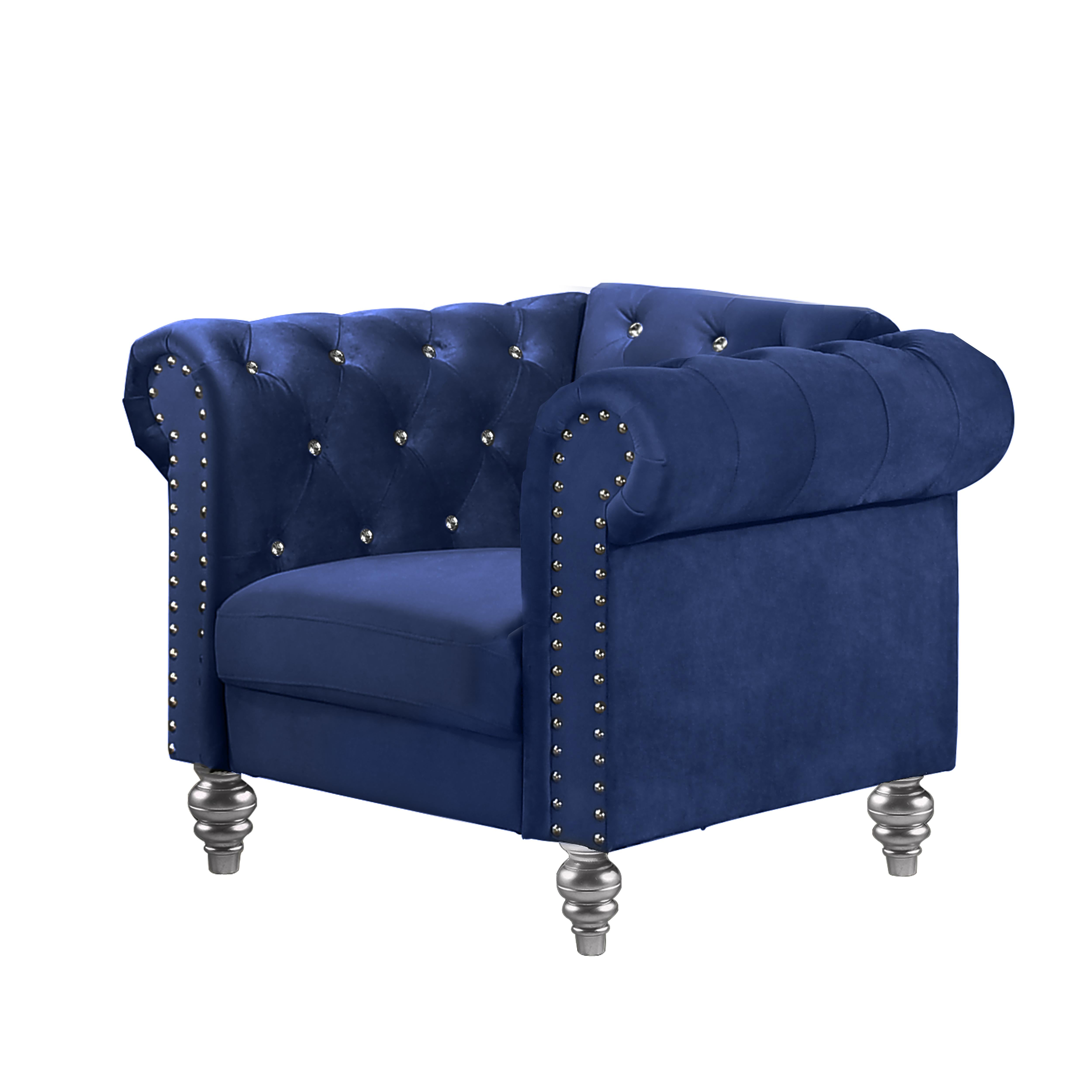 EMMA CRYSTAL CHAIR-ROYAL BLUE - Ideal Furniture (Fresno,CA)