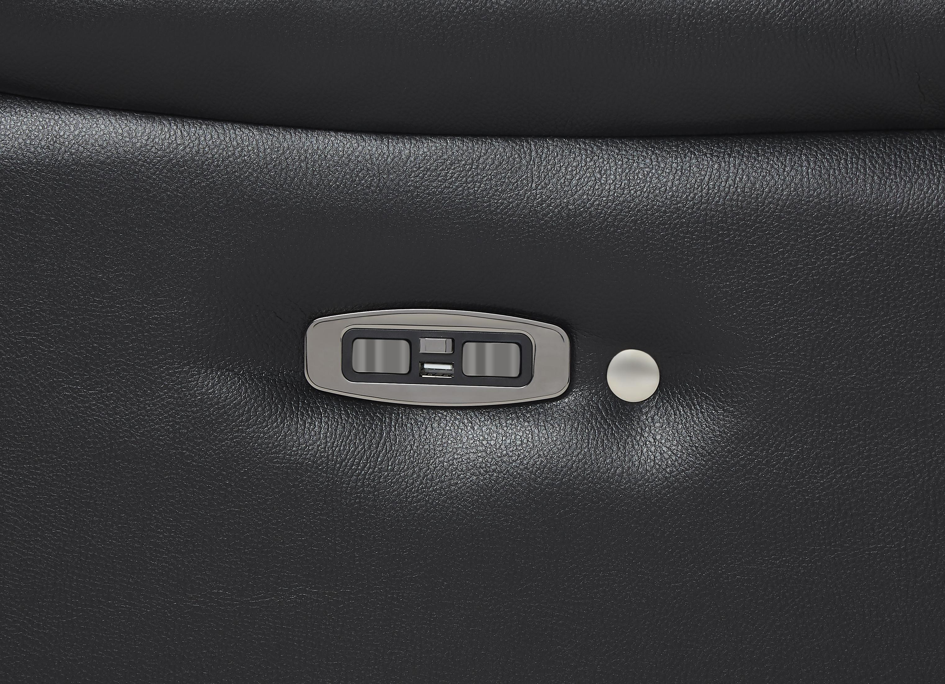 FUSION CONSOLE LOVESEAT W/SPEAKER & PWR FTRST-EBONY