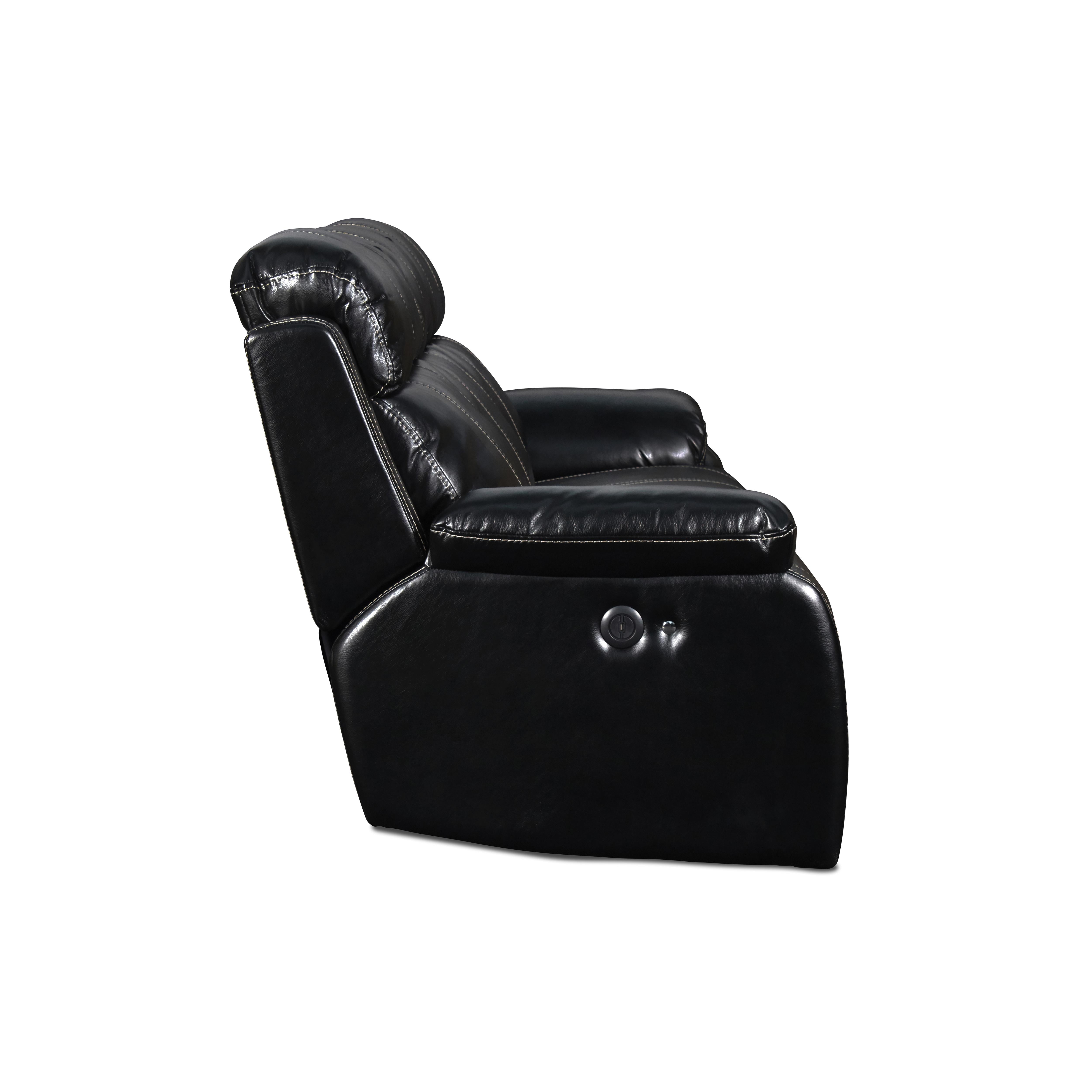 FUSION DUAL RECLINER SOFA W/PWR FTRST-EBONY - Ideal Furniture (Fresno,CA)