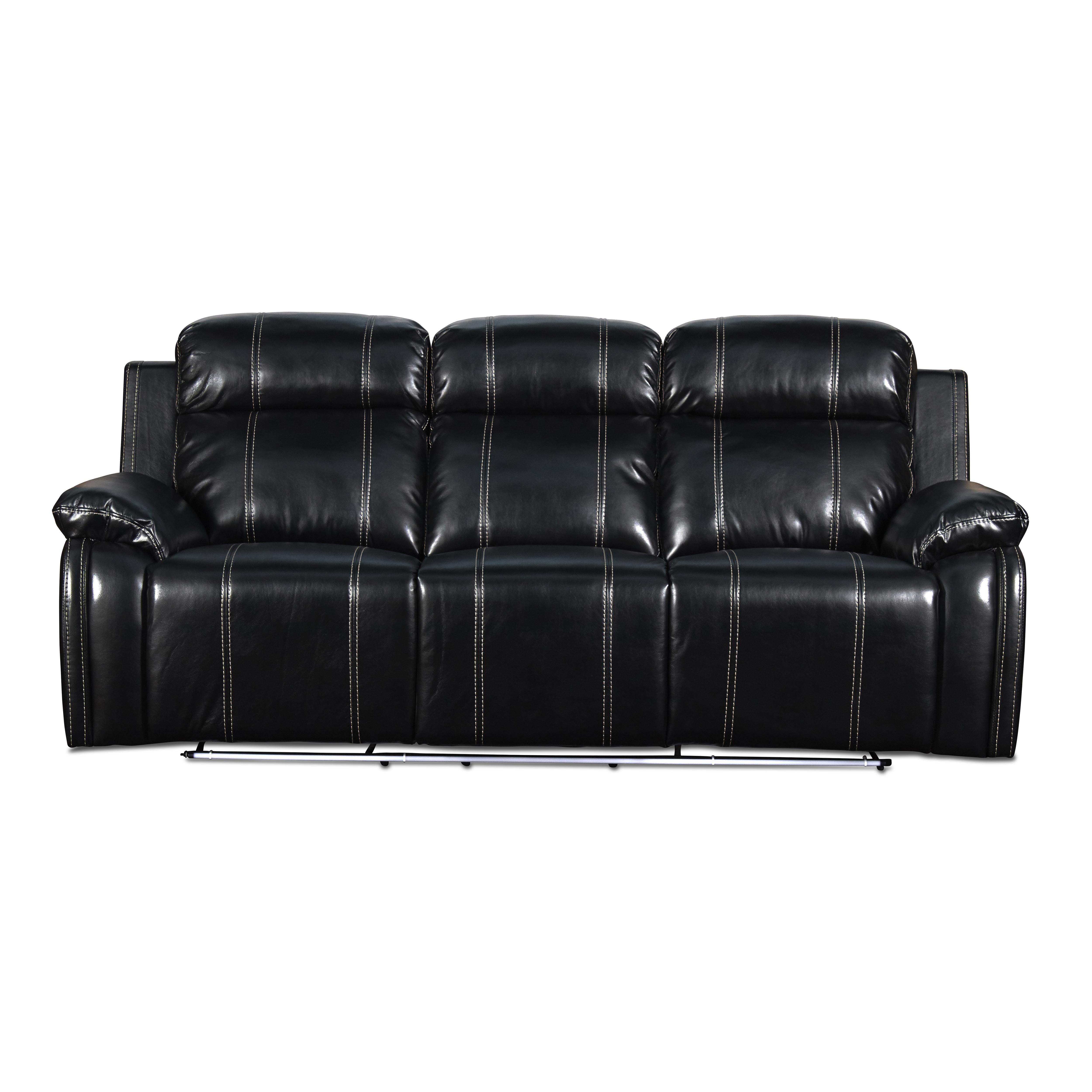 FUSION DUAL RECLINER SOFA W/PWR FTRST-EBONY