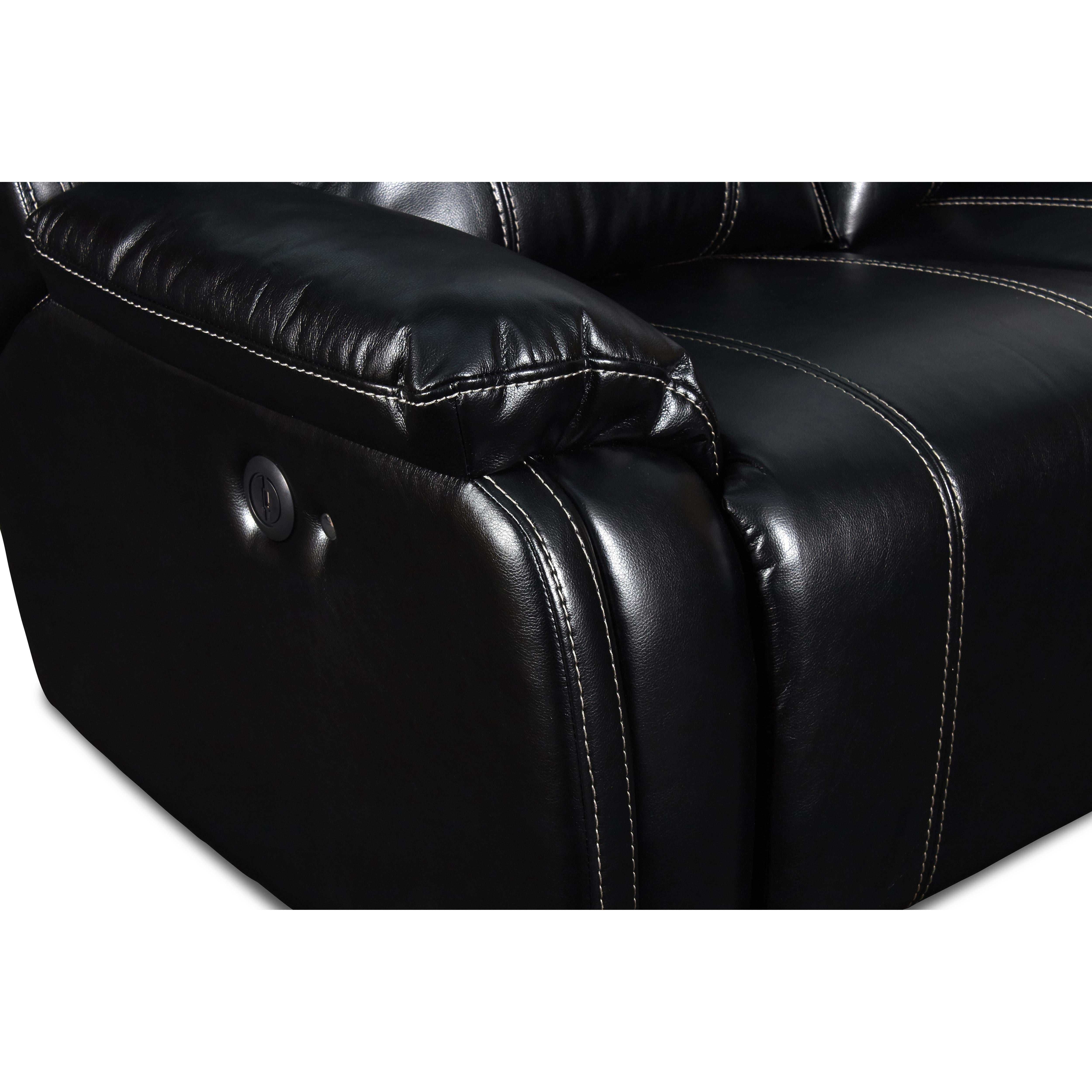 FUSION DUAL RECLINER SOFA W/PWR FTRST-EBONY