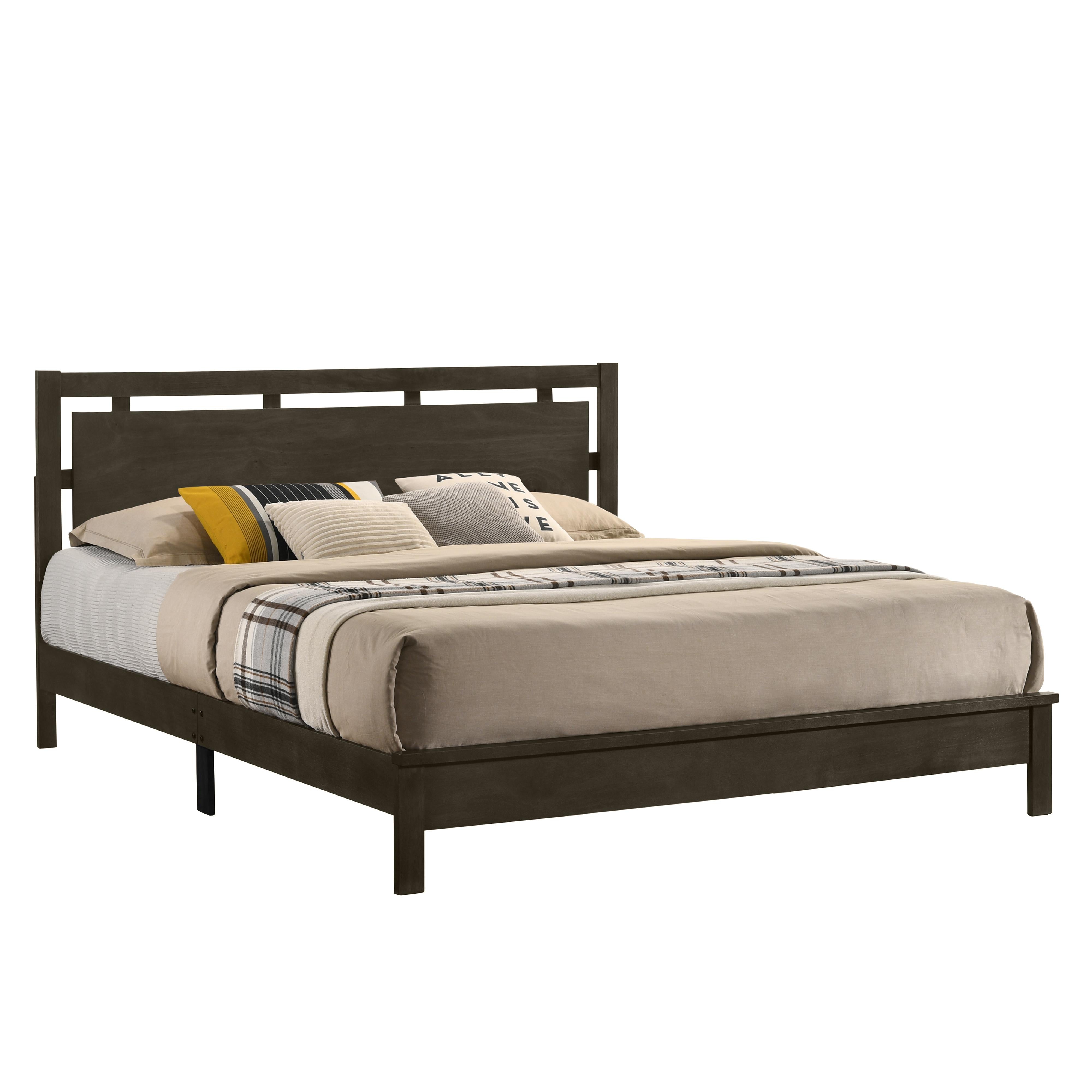 GEMINI 6/6 EK PANEL BED-HB/FB/RAILS-GRAY - Ideal Furniture (Fresno,CA)