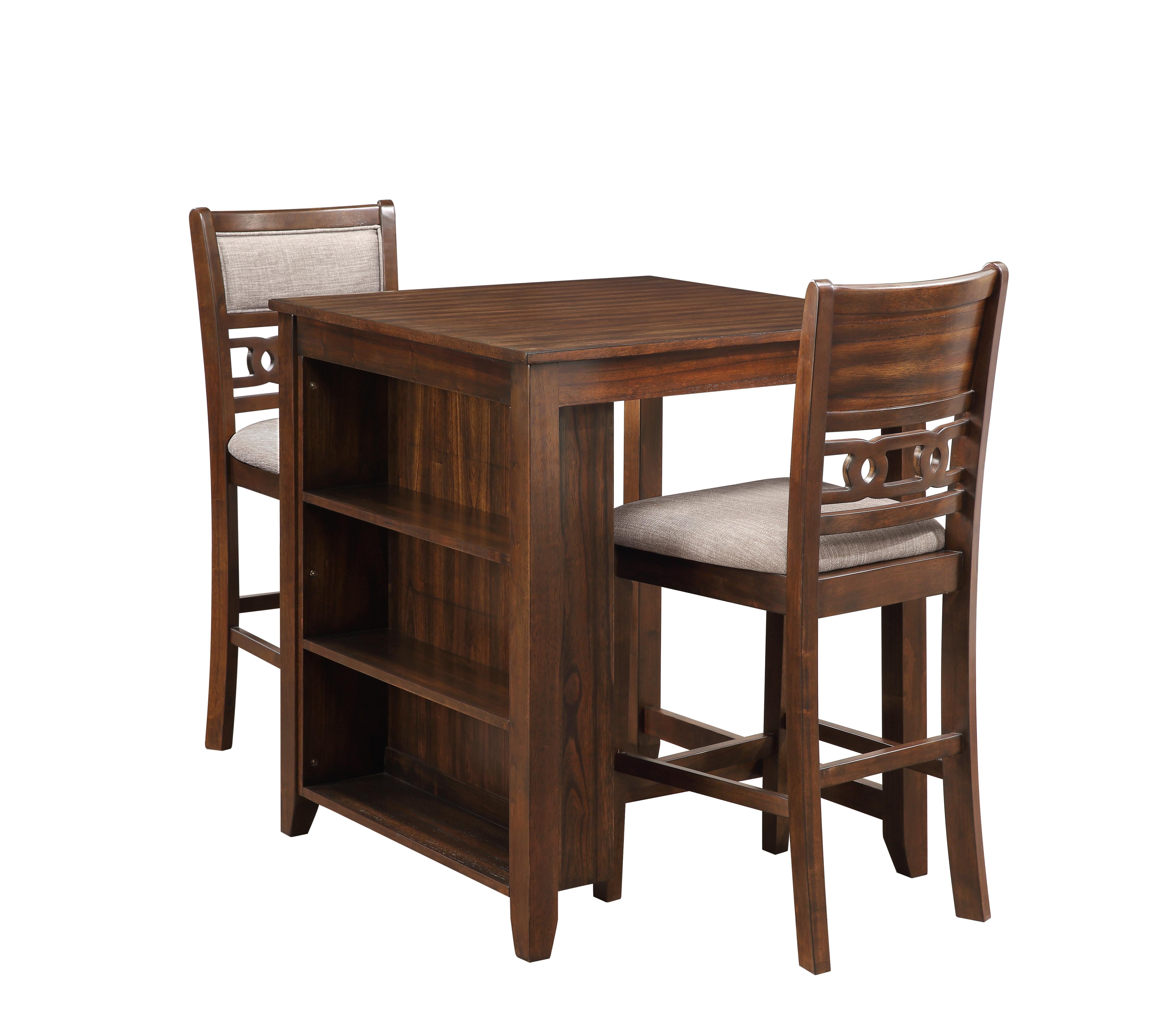 GIA 30" COUNTER TABLE W/2 CHAIRS & STG SHELF-CHERRY - Ideal Furniture (Fresno,CA)