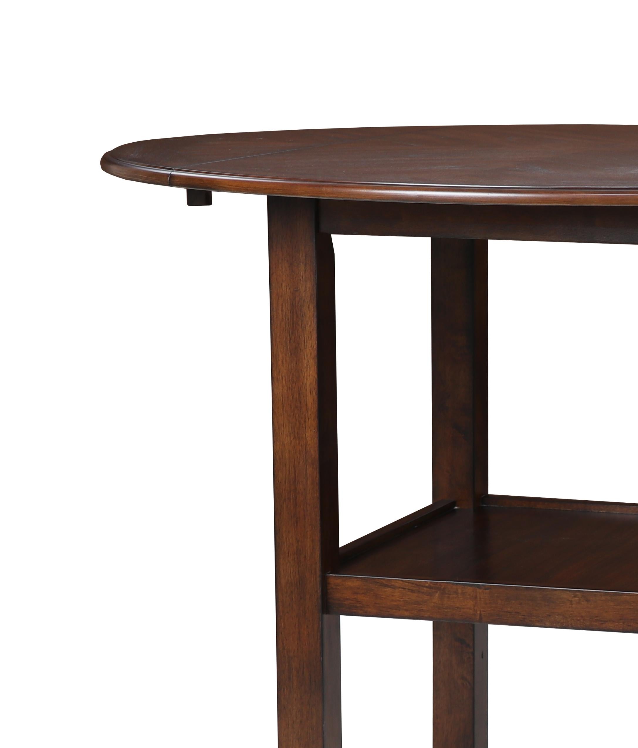 GIA 42" COUNTER DROP LEAF TABLE W/2 CHAIRS-CHERRY - Ideal Furniture (Fresno,CA)