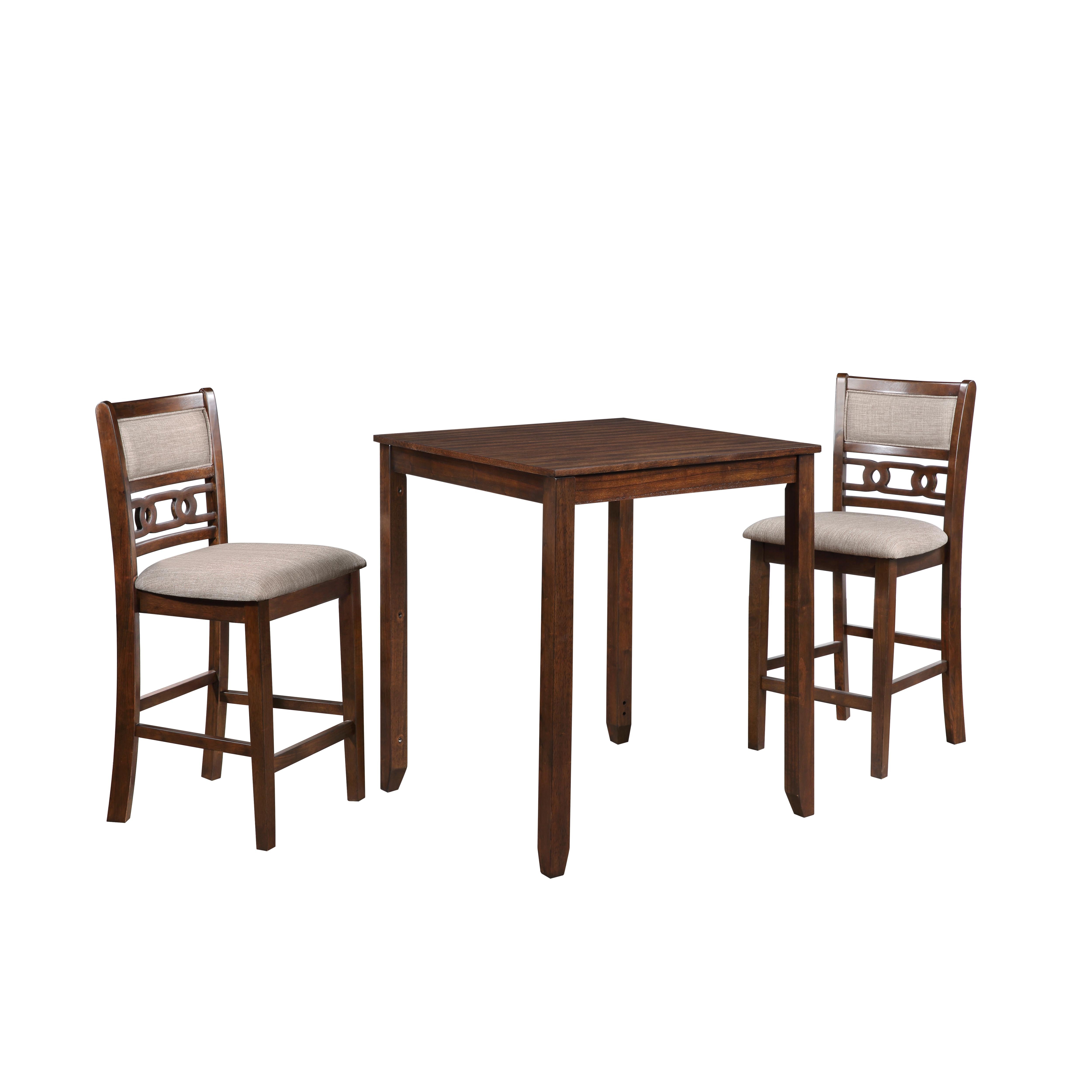 GIA 30" COUNTER TABLE W/2 CHAIRS & STG SHELF-CHERRY - Ideal Furniture (Fresno,CA)