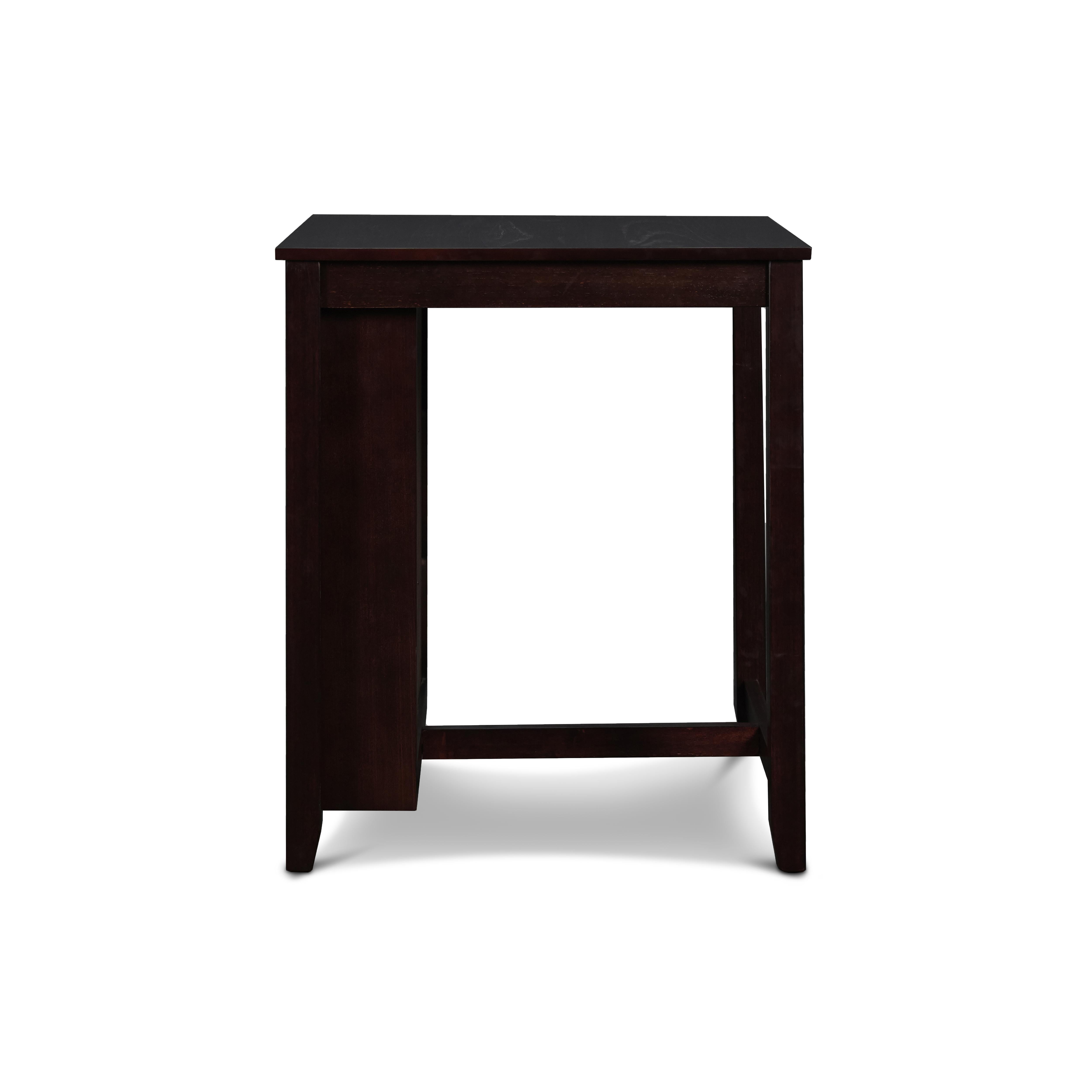 GIA 30" COUNTER TABLE W/2 CHAIRS & STG SHELF-EBONY - Ideal Furniture (Fresno,CA)
