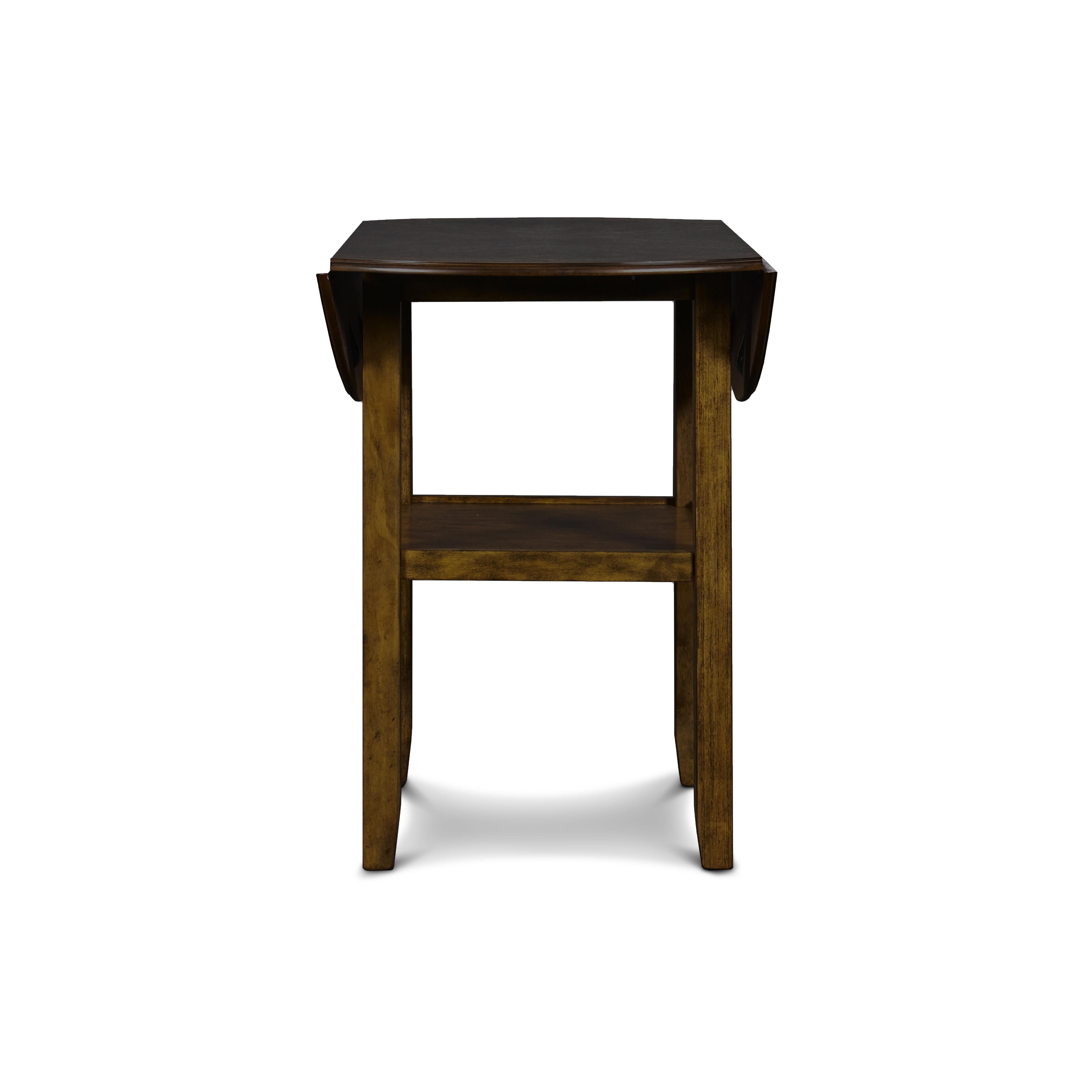 GIA 42" COUNTER DROP LEAF TABLE W/2 CHAIRS-BROWN - Ideal Furniture (Fresno,CA)