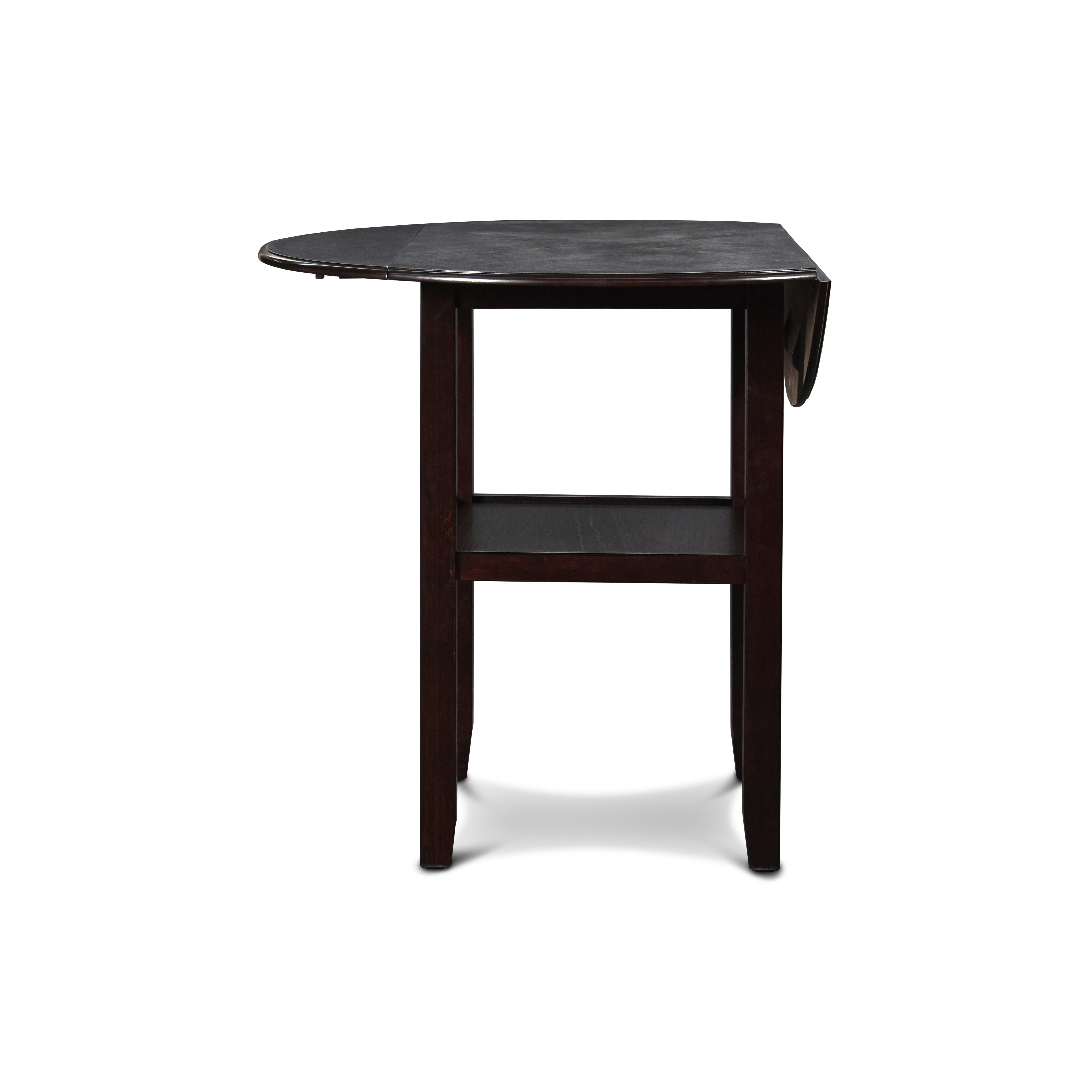 GIA 42" COUNTER DROP LEAF TABLE W/2 CHAIRS-EBONY - Ideal Furniture (Fresno,CA)