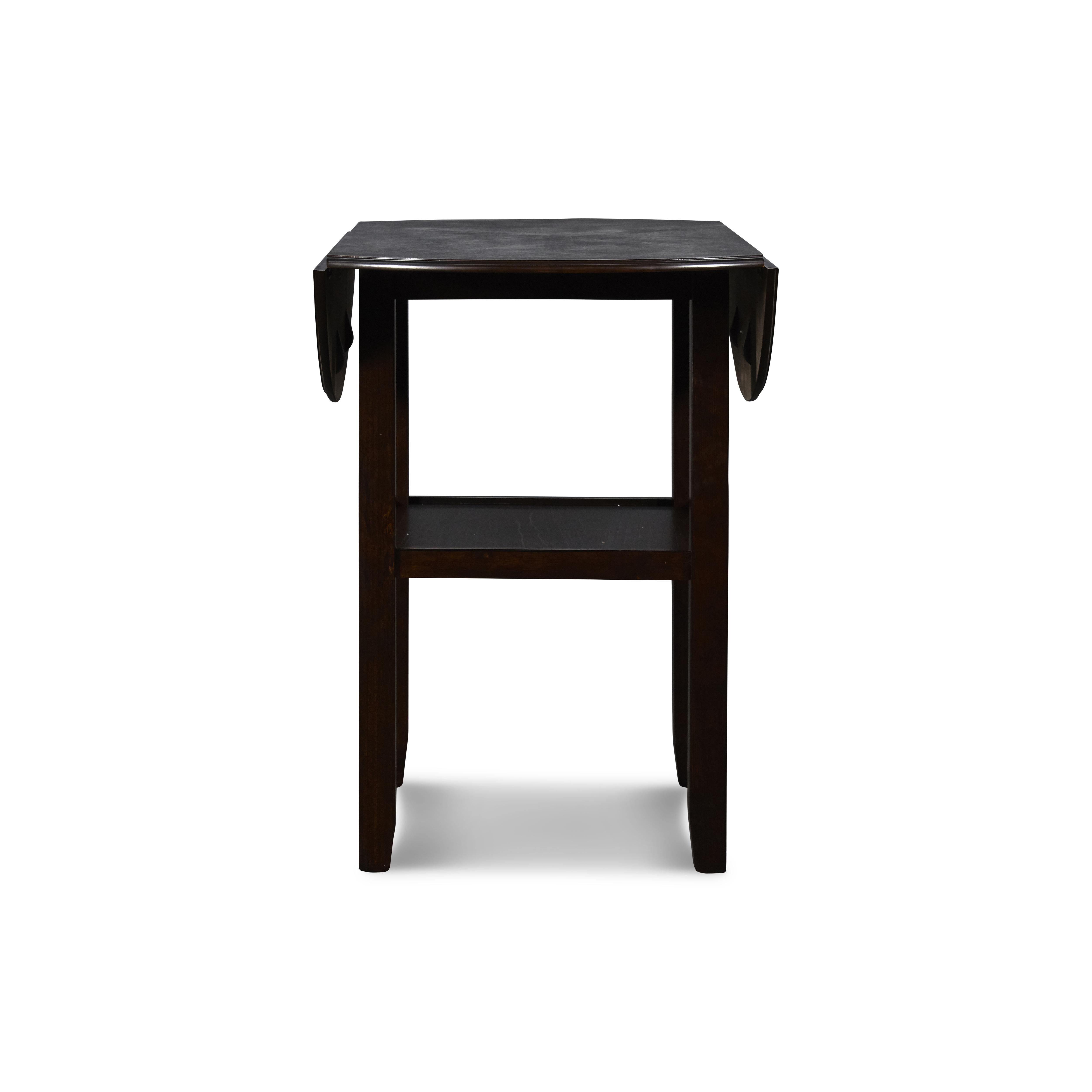 GIA 42" COUNTER DROP LEAF TABLE W/2 CHAIRS-EBONY - Ideal Furniture (Fresno,CA)