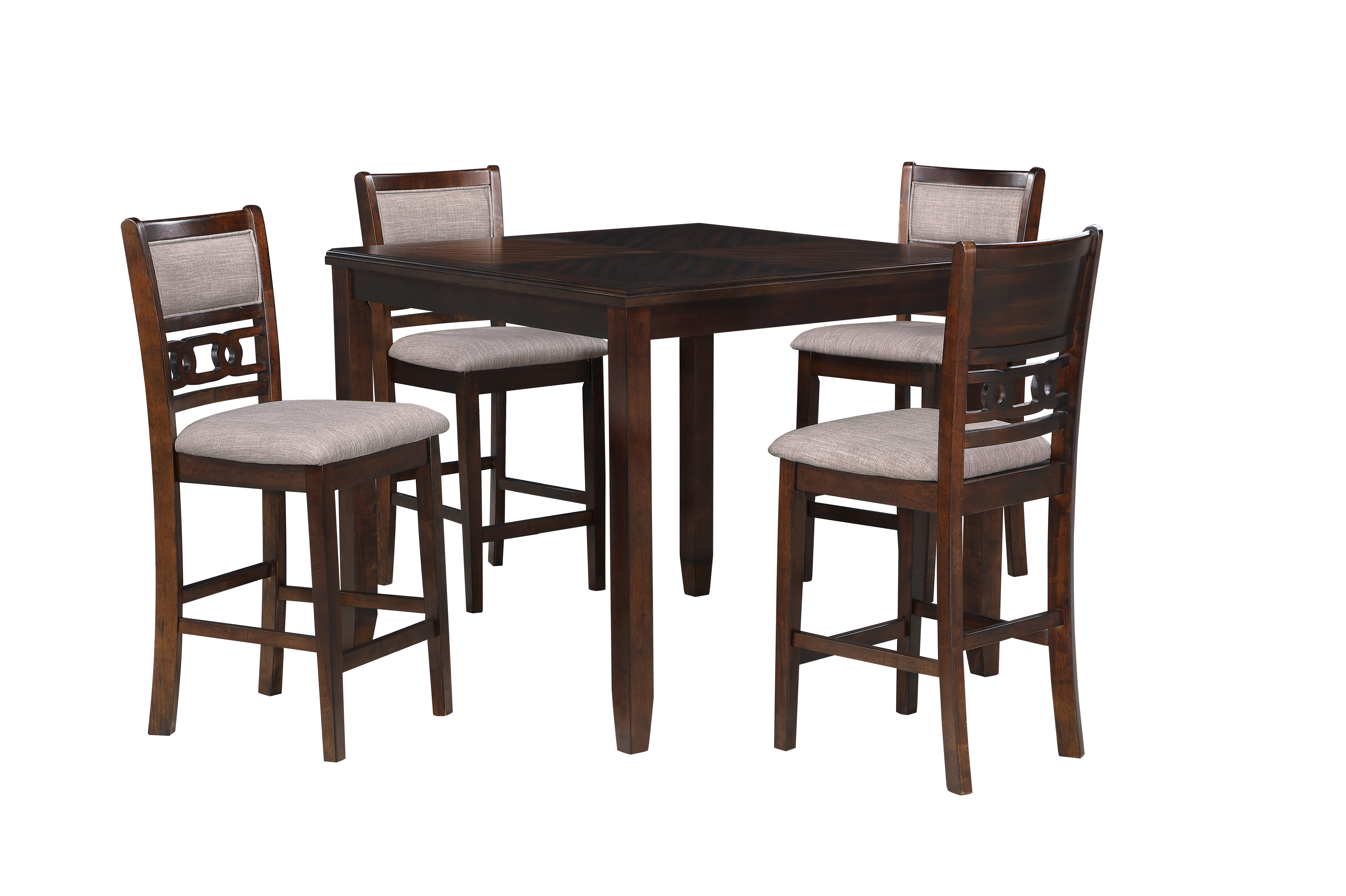 GIA 5PC 42" SQUARE COUNTER TABLE & 4 CHAIRS-CHERRY - Ideal Furniture (Fresno,CA)