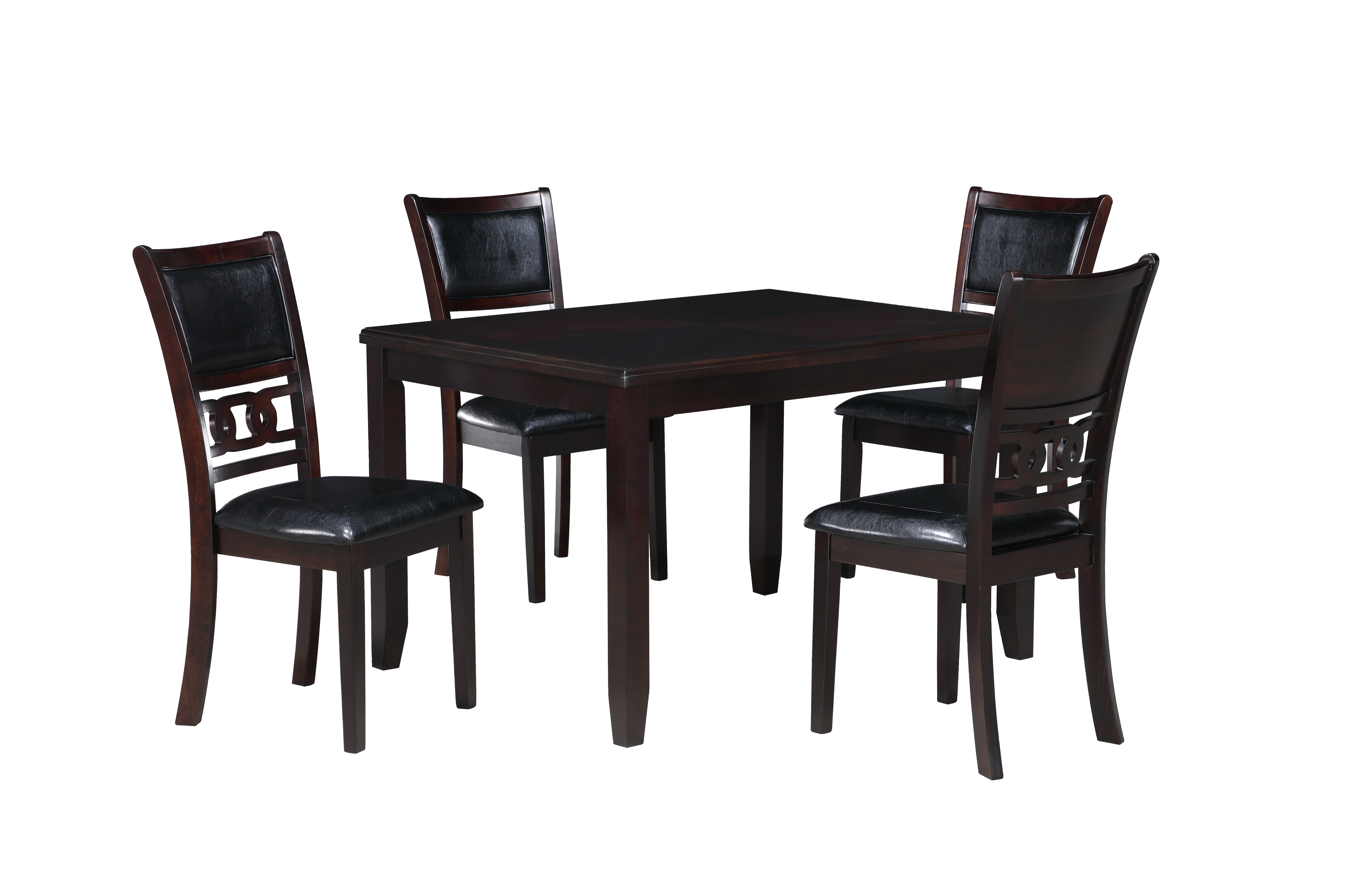 GIA 5PC 48" RECT. DINING TABLE & 4 CHAIRS-EBONY