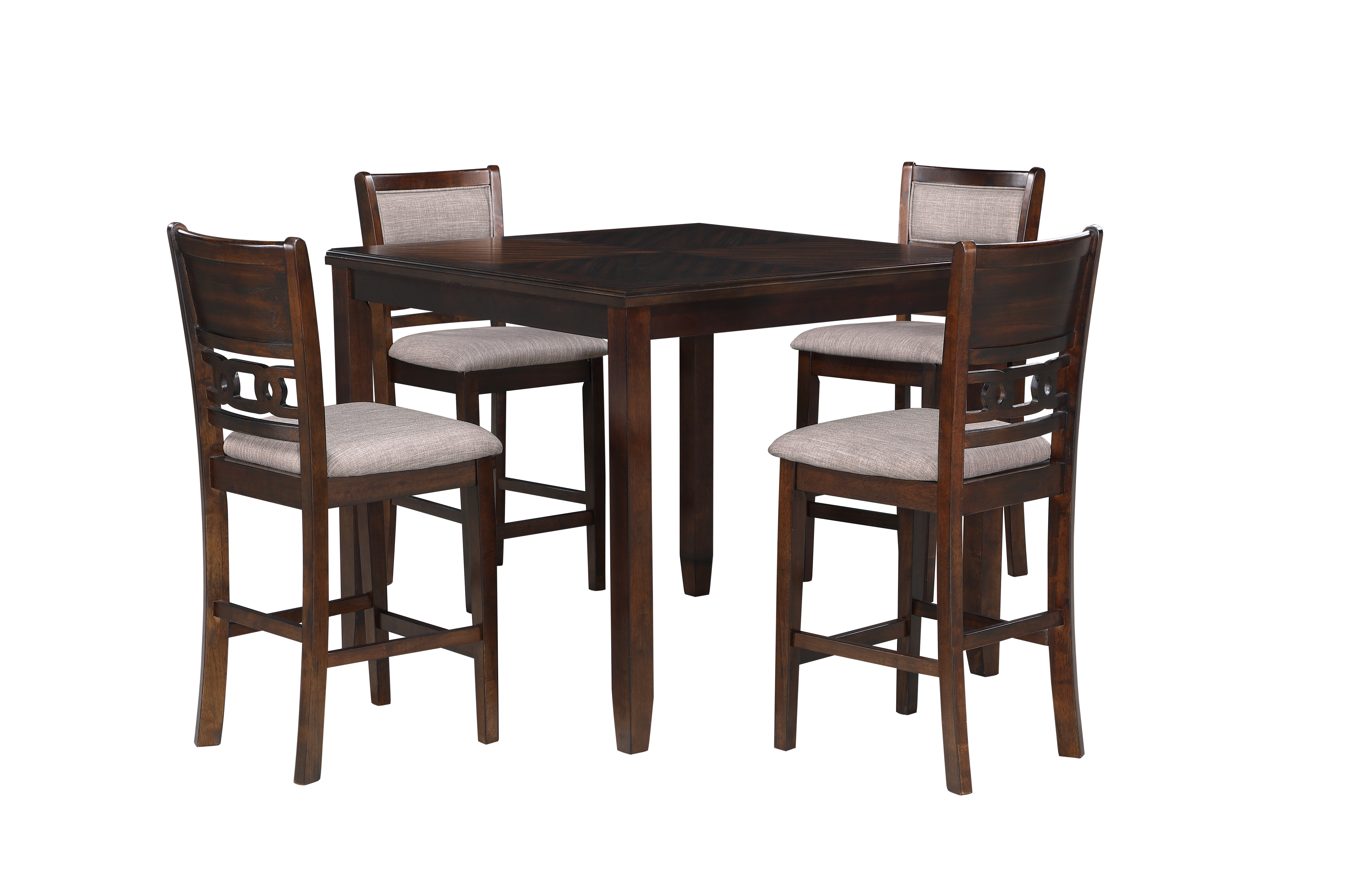GIA 5PC 42" SQUARE COUNTER TABLE & 4 CHAIRS-CHERRY - Ideal Furniture (Fresno,CA)