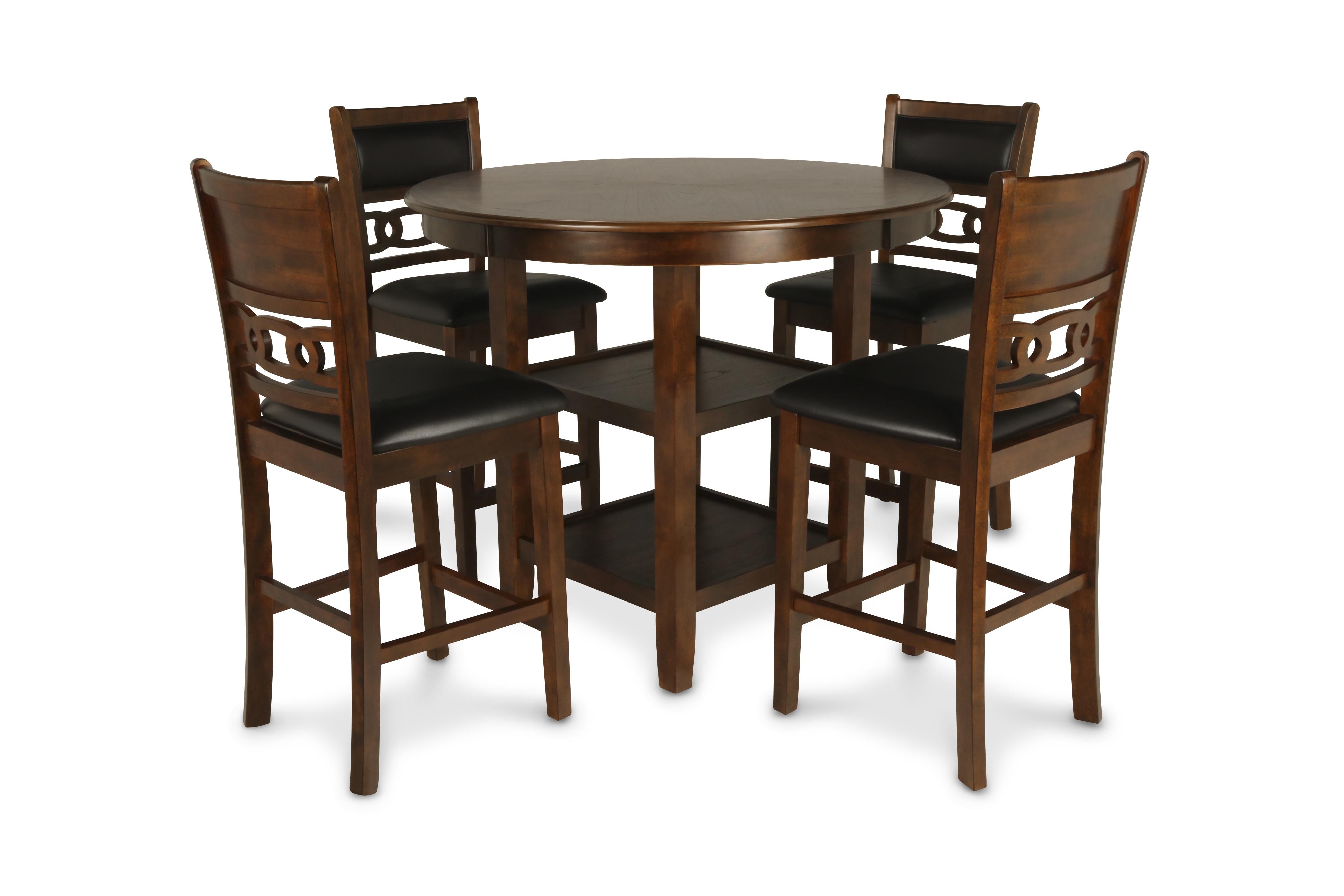 GIA ROUND COUNTER DINING 5 PC SET-BROWN - Ideal Furniture (Fresno,CA)