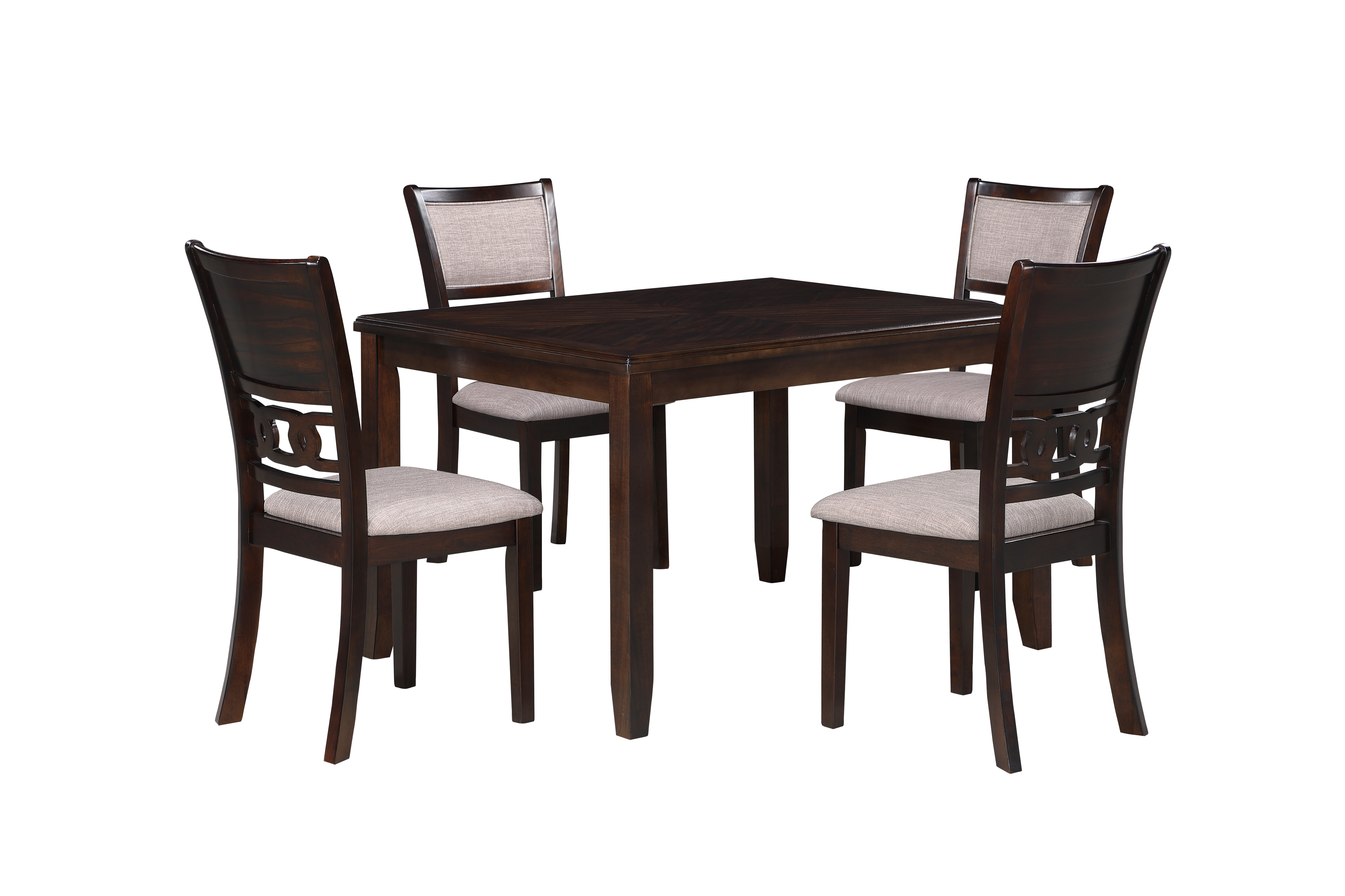 GIA 5PC 48" RECT. DINING TABLE & 4 CHAIRS-CHERRY - Ideal Furniture (Fresno,CA)