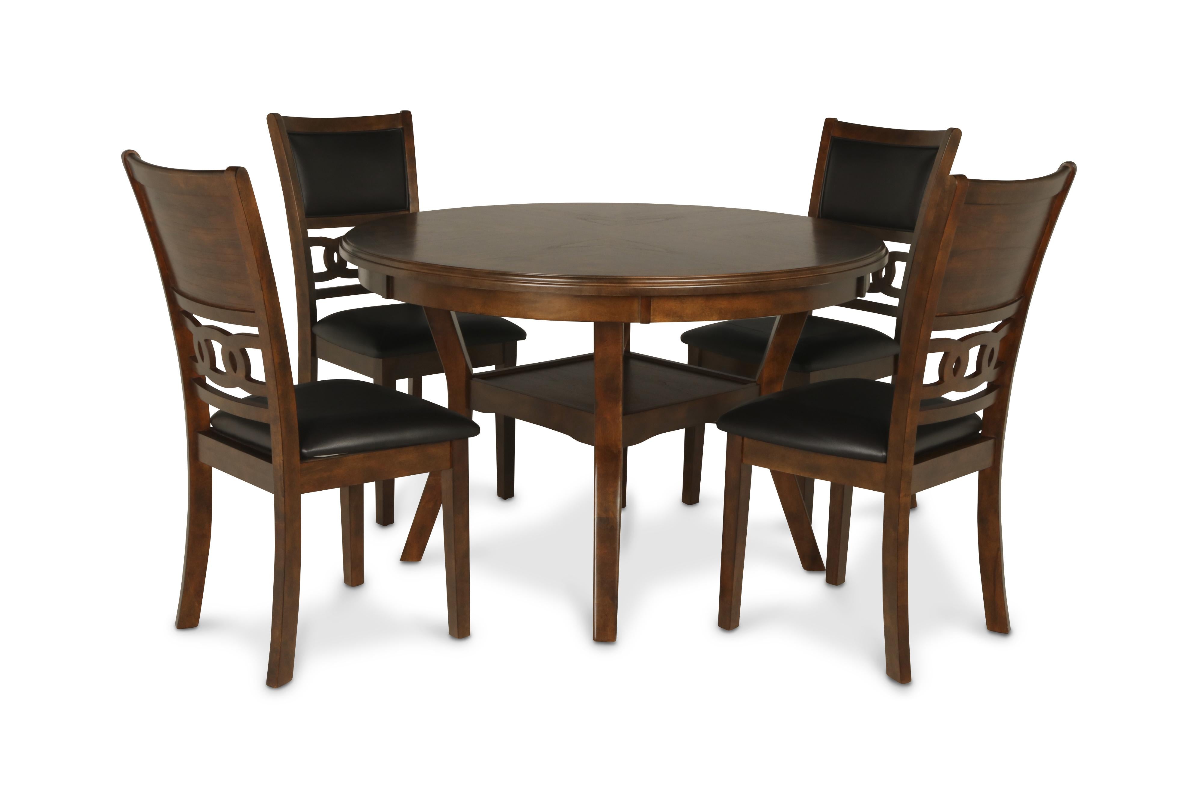 GIA ROUND DINING 5 PC SET-BROWN - Ideal Furniture (Fresno,CA)