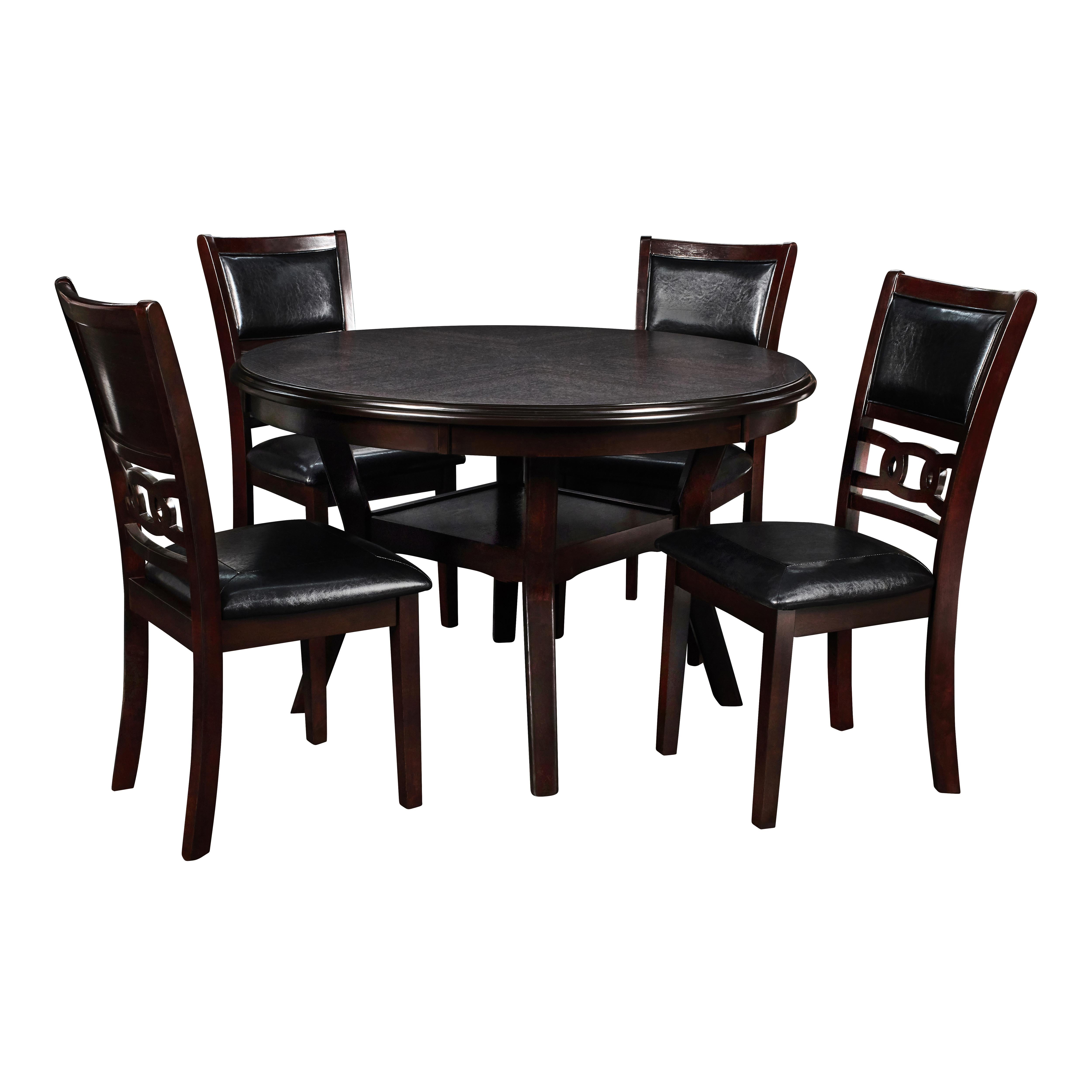 GIA ROUND DINING 5 PC SET-EBONY - Ideal Furniture (Fresno,CA)