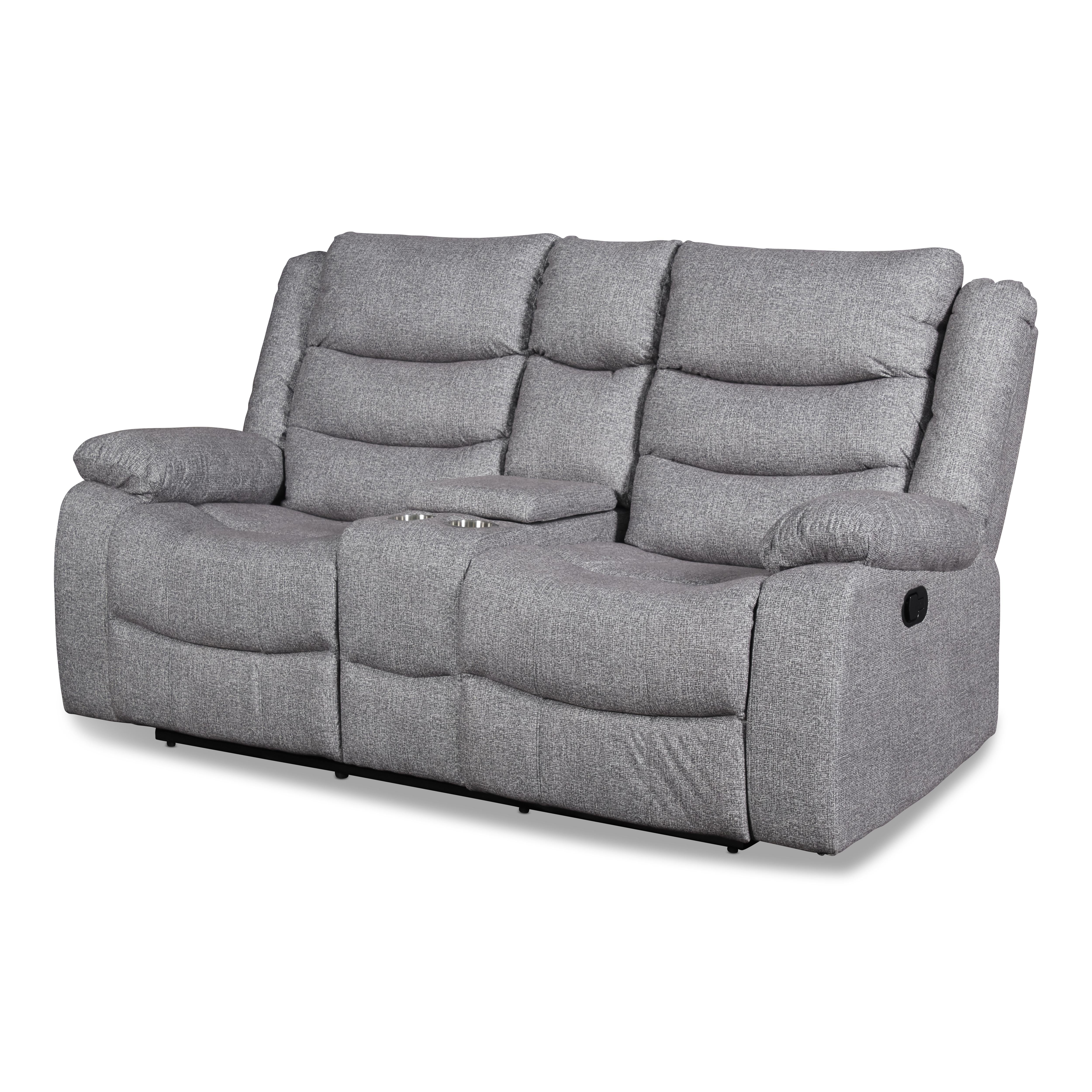 GRANADA CONSOLE LOVESEAT-GRAY - Ideal Furniture (Fresno,CA)