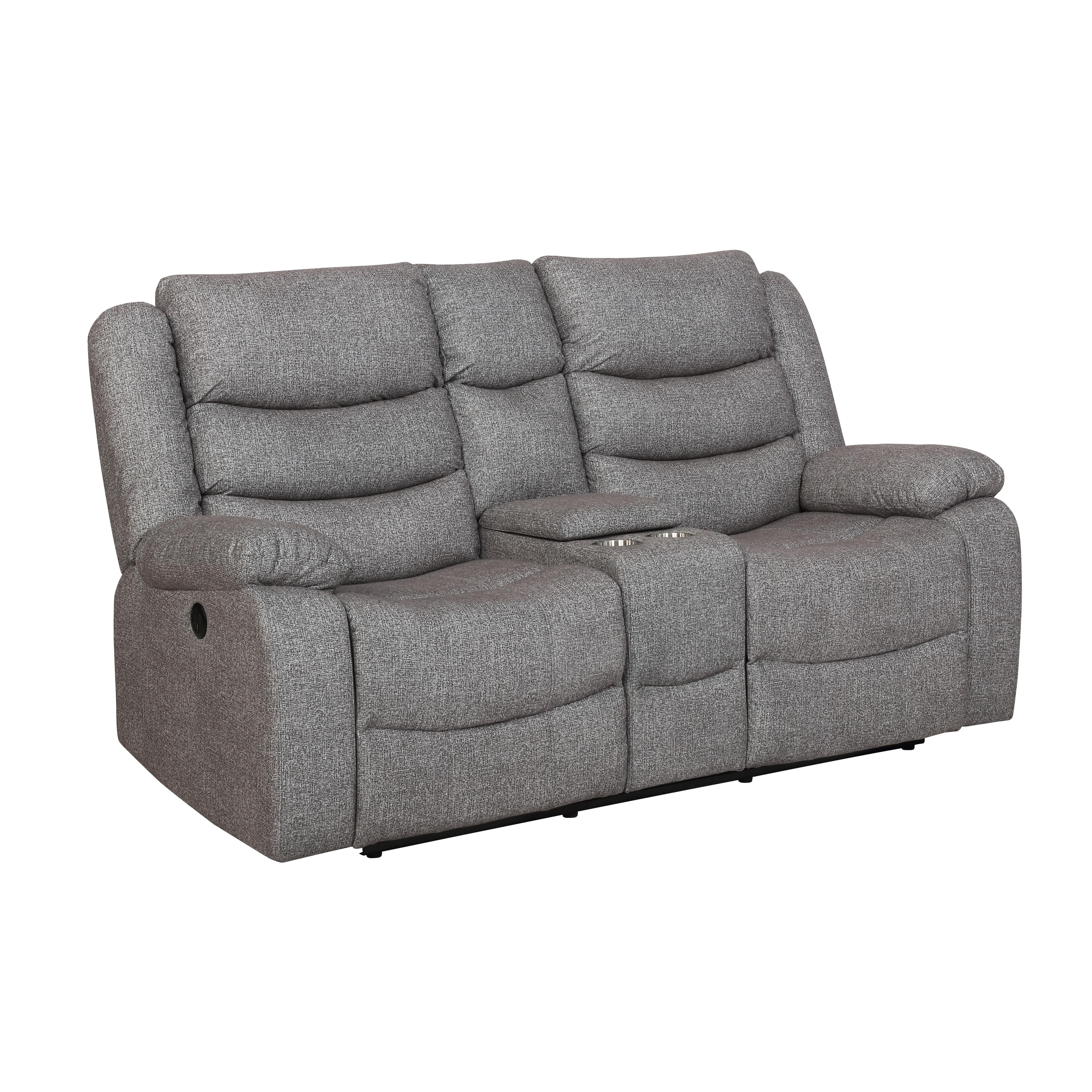 GRANADA CONSOLE LOVESEAT W/PWR FR-GRAY - Ideal Furniture (Fresno,CA)