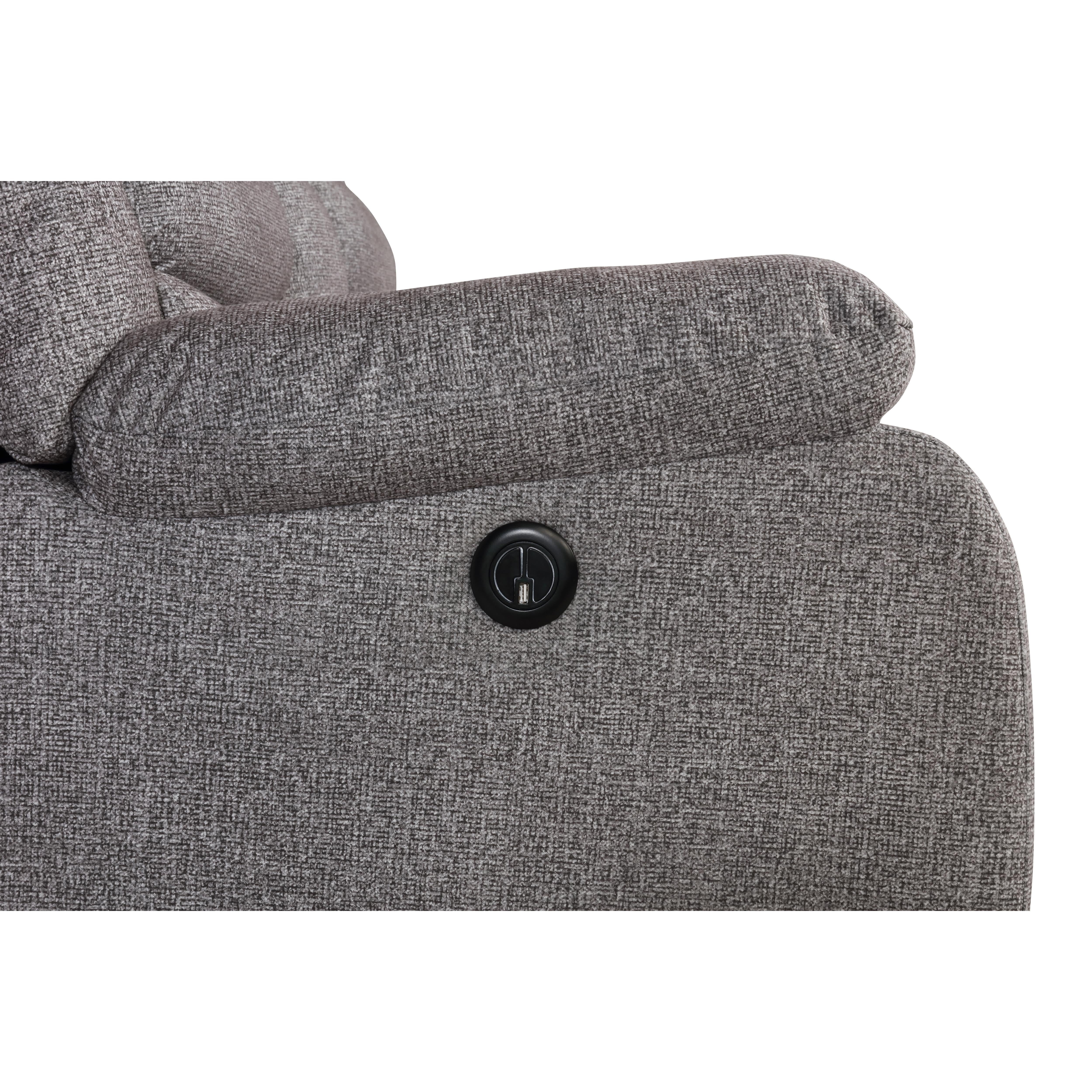 GRANADA DUAL RECLINER SOFA W/PWR FR-GRAY - Ideal Furniture (Fresno,CA)