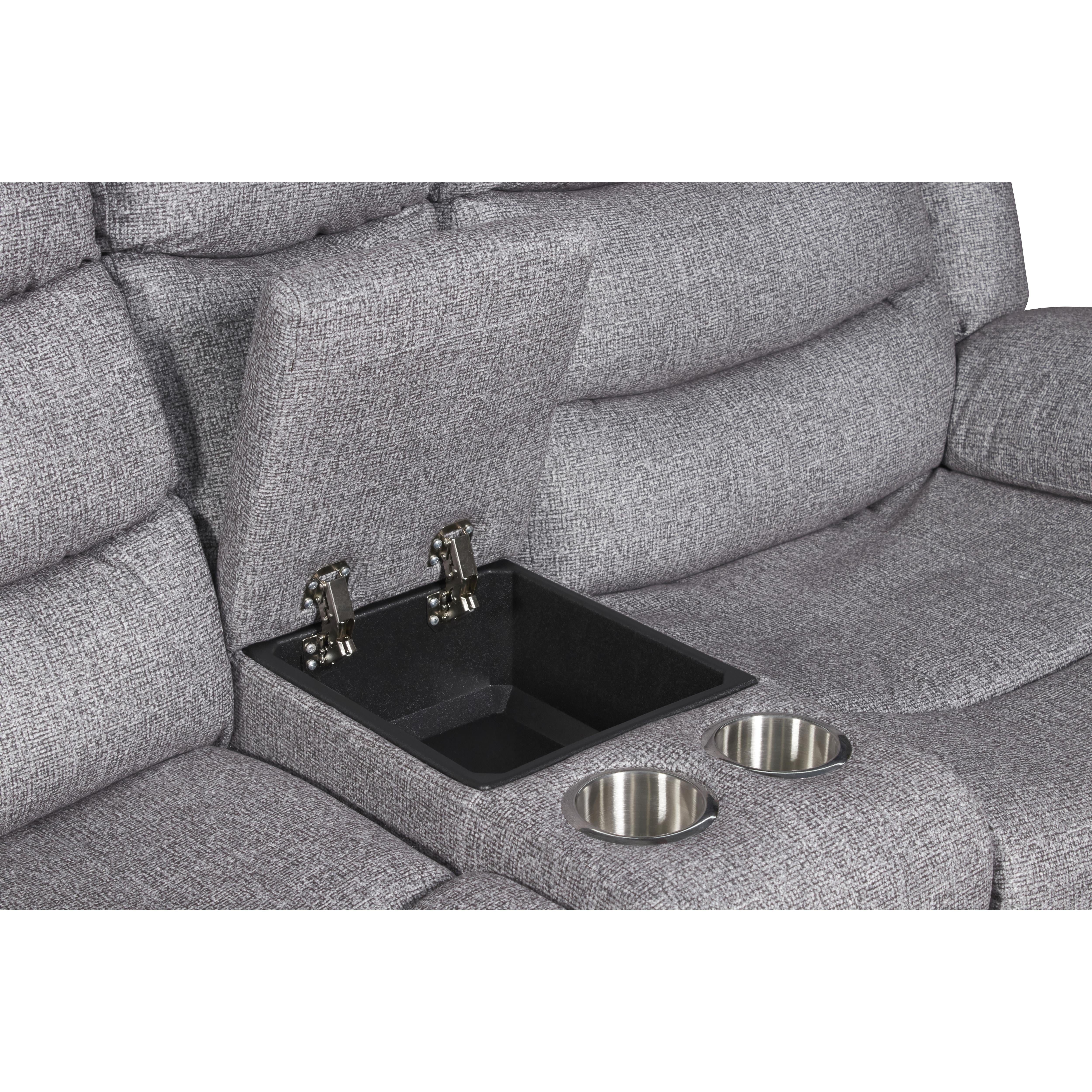 GRANADA CONSOLE LOVESEAT-GRAY - Ideal Furniture (Fresno,CA)