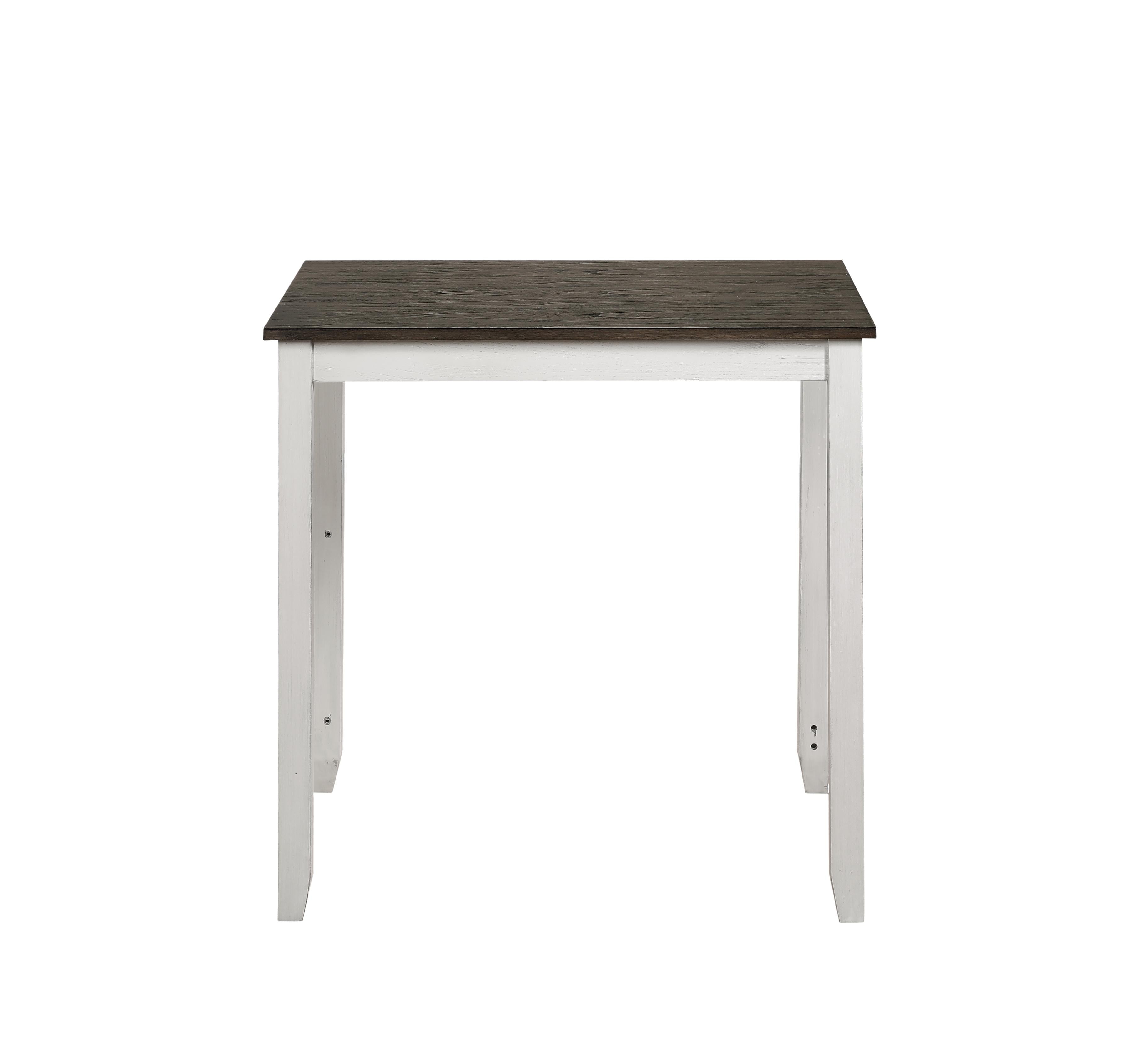 HESTON 36" STORAGE COUNTER TABLE SET W/2 CHAIRS-WHITE/GRAY - Ideal Furniture (Fresno,CA)